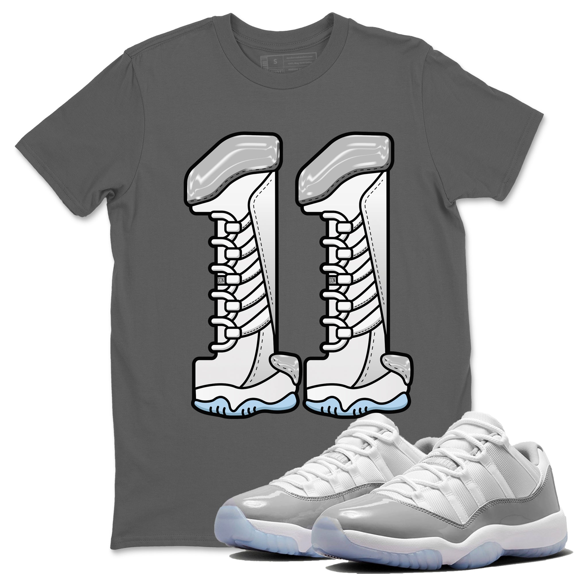 Air Jordan 11 White Cement Number 11 Crew Neck Streetwear Sneaker Shirt Air Jordan 11 Cement Grey Sneaker T-Shirts Washing and Care Tip