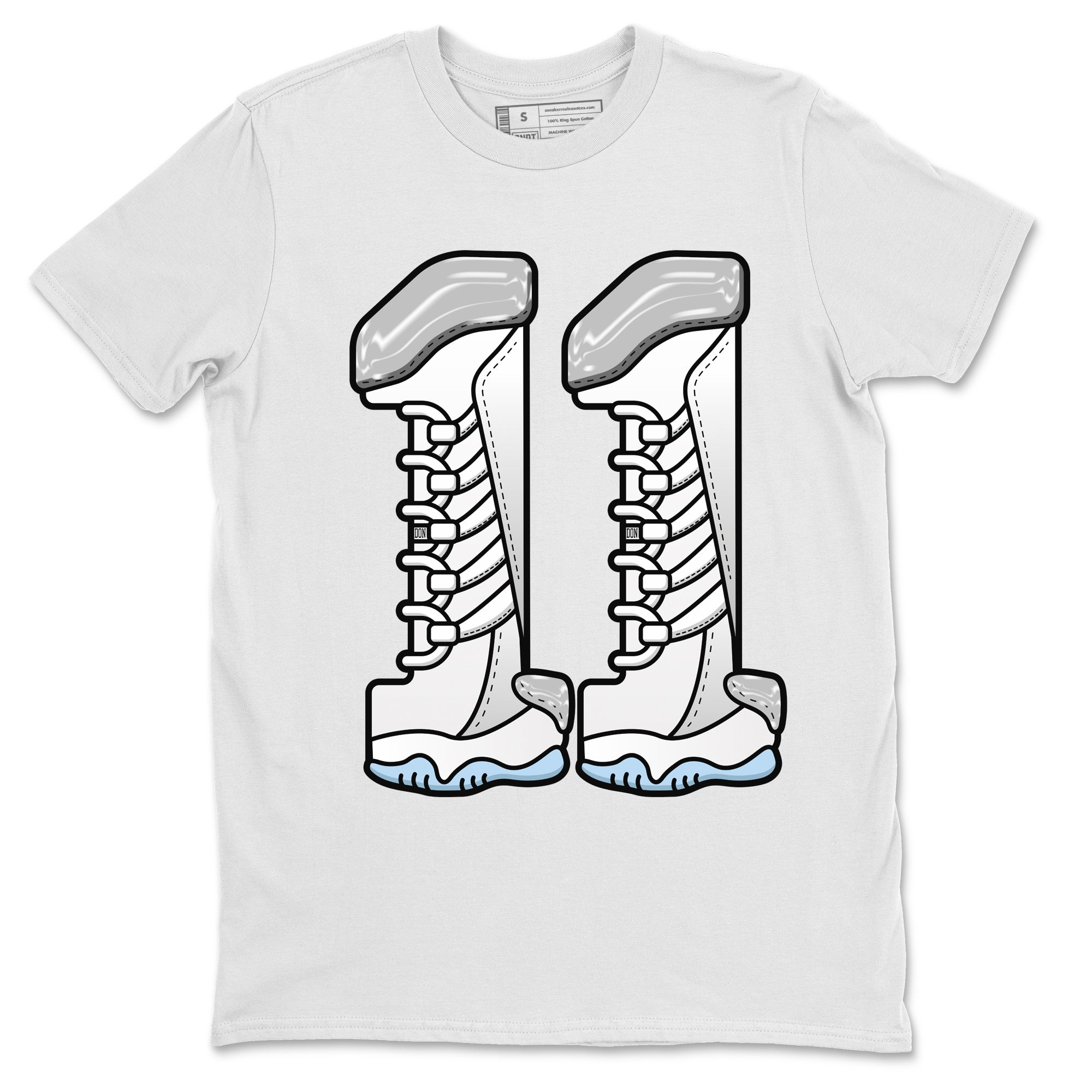 Air Jordan 11 White Cement Sneaker Match Tees Number 11 Streetwear Sneaker Shirt Air Jordan 11 Cement Grey Sneaker Release Tees Unisex Shirts White 2
