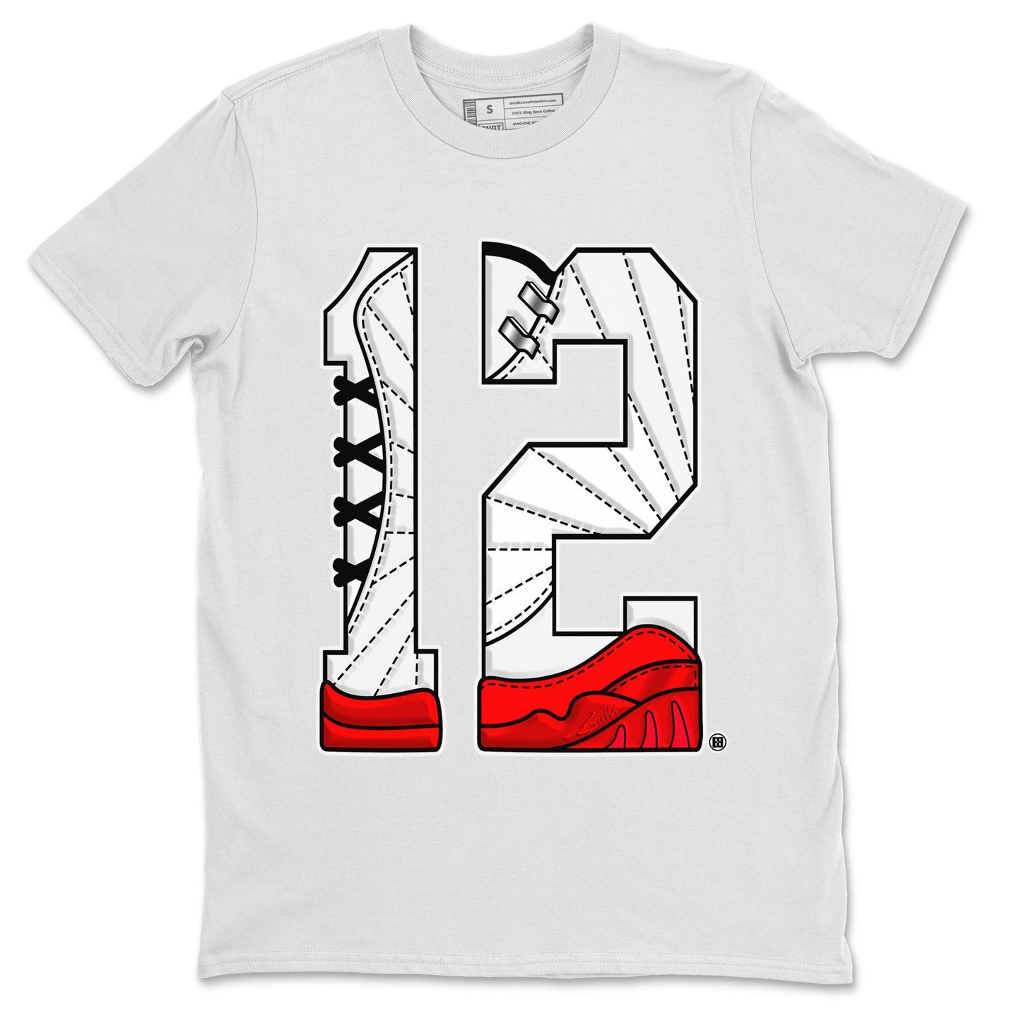 12s Cherry Sneaker Match Tees Number 12 Sneaker Tees Air Jordan 12 Cherry Sneaker Release Tees Unisex Shirts White 2