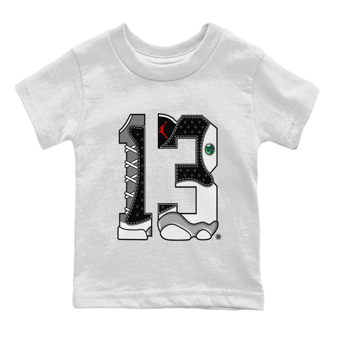 Air Jordan 13 Black Flint Shirt To Match Jordans Number 13 Sneaker Tees Air Jordan 13 Retro Black Flint Drip Gear Zone Sneaker Matching Clothing Kids Shirts White 2