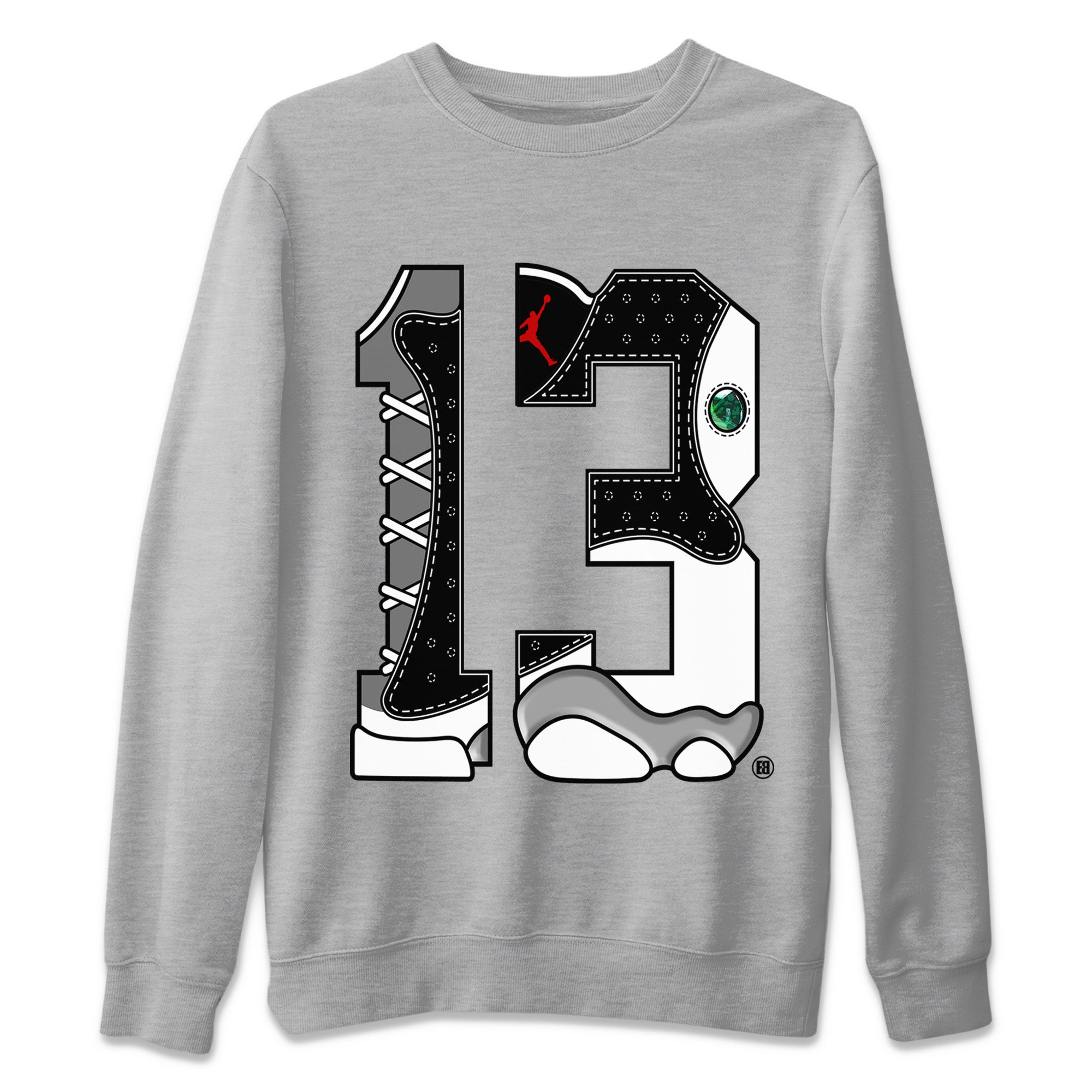 Air Jordan 13 Black Flint Shirt To Match Jordans Number 13 Sneaker Tees Air Jordan 13 Retro Black Flint Drip Gear Zone Sneaker Matching Clothing Unisex Shirts Heather Grey 2