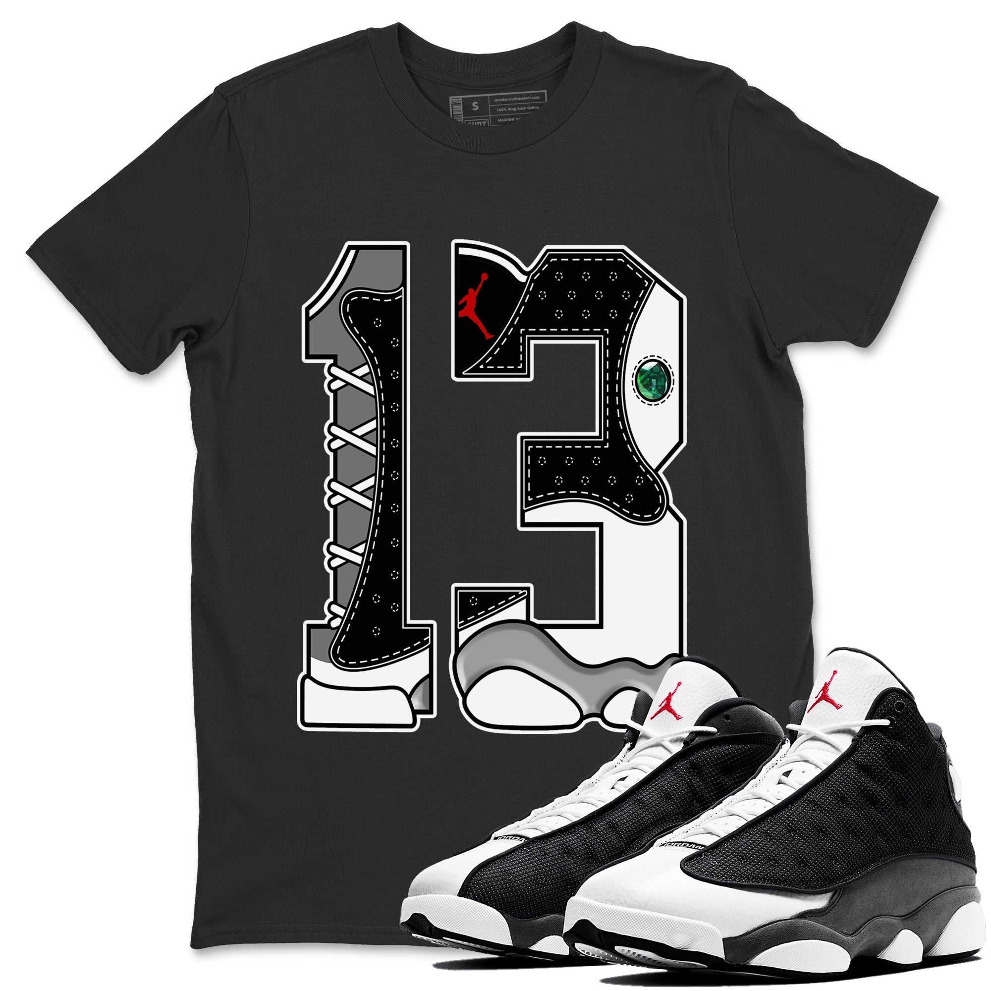 Air Jordan 13 Black Flint Shirt To Match Jordans Number 13 Sneaker Tees Air Jordan 13 Retro Black Flint Drip Gear Zone Sneaker Matching Clothing Unisex Shirts Black 1