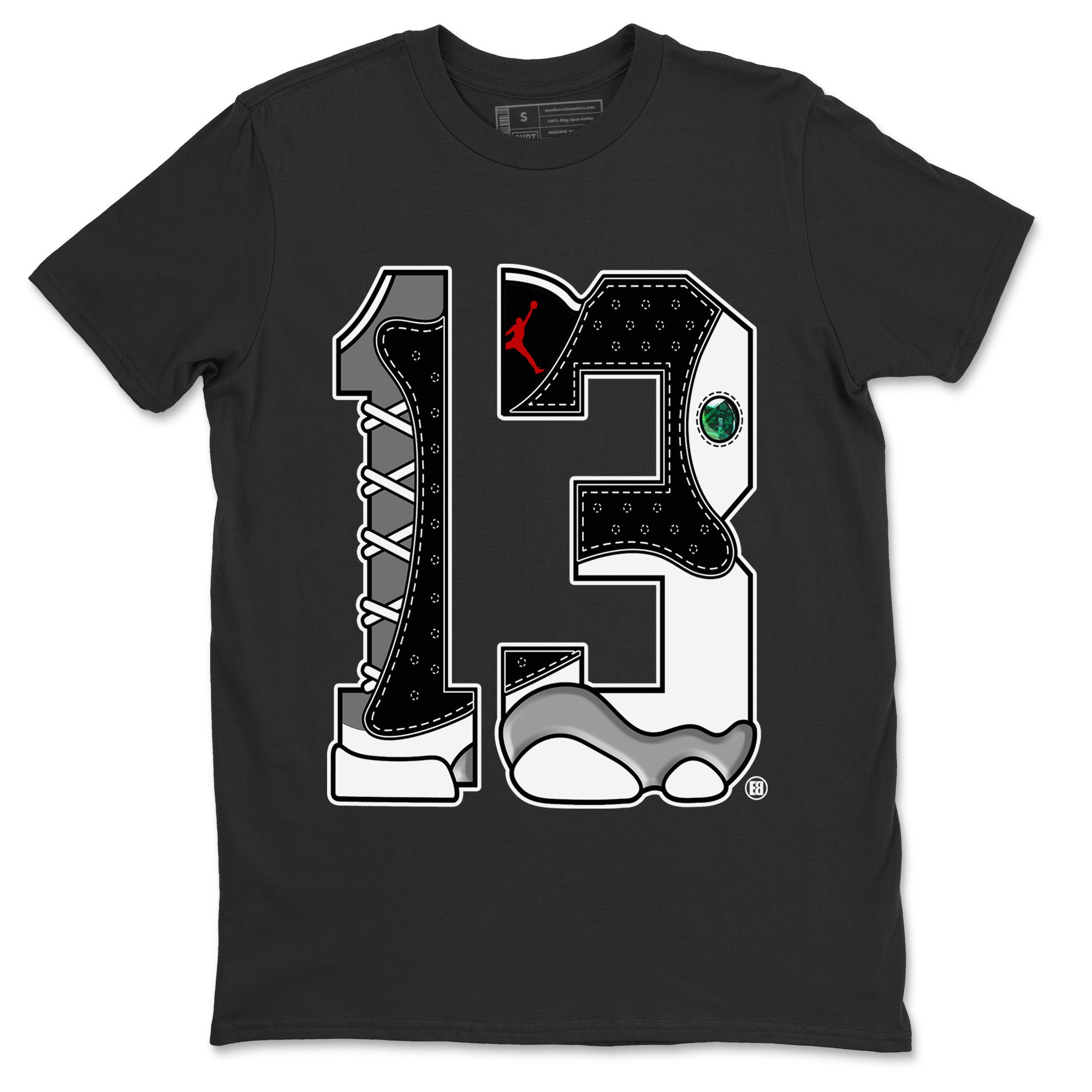 Air Jordan 13 Black Flint Shirt To Match Jordans Number 13 Sneaker Tees Air Jordan 13 Retro Black Flint Drip Gear Zone Sneaker Matching Clothing Unisex Shirts Black 2