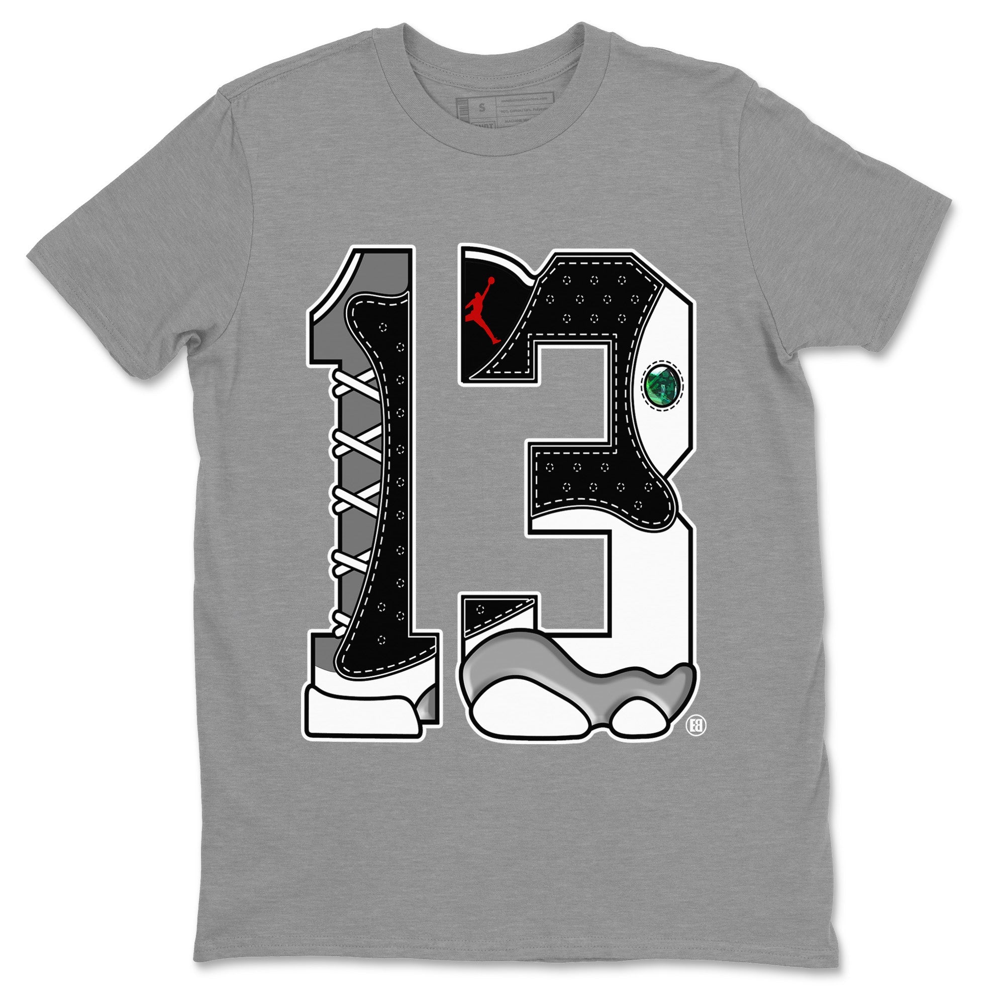 Air Jordan 13 Black Flint Shirt To Match Jordans Number 13 Sneaker Tees Air Jordan 13 Retro Black Flint Drip Gear Zone Sneaker Matching Clothing Unisex Shirts Heather Grey 2
