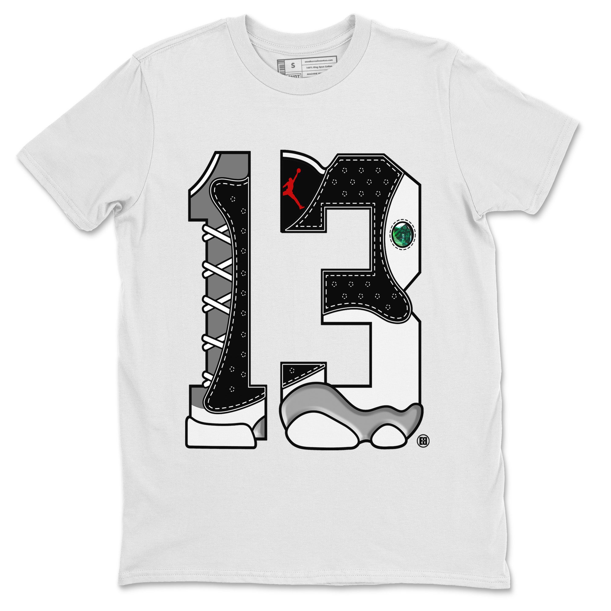 Air Jordan 13 Black Flint Shirt To Match Jordans Number 13 Sneaker Tees Air Jordan 13 Retro Black Flint Drip Gear Zone Sneaker Matching Clothing Unisex Shirts White 2
