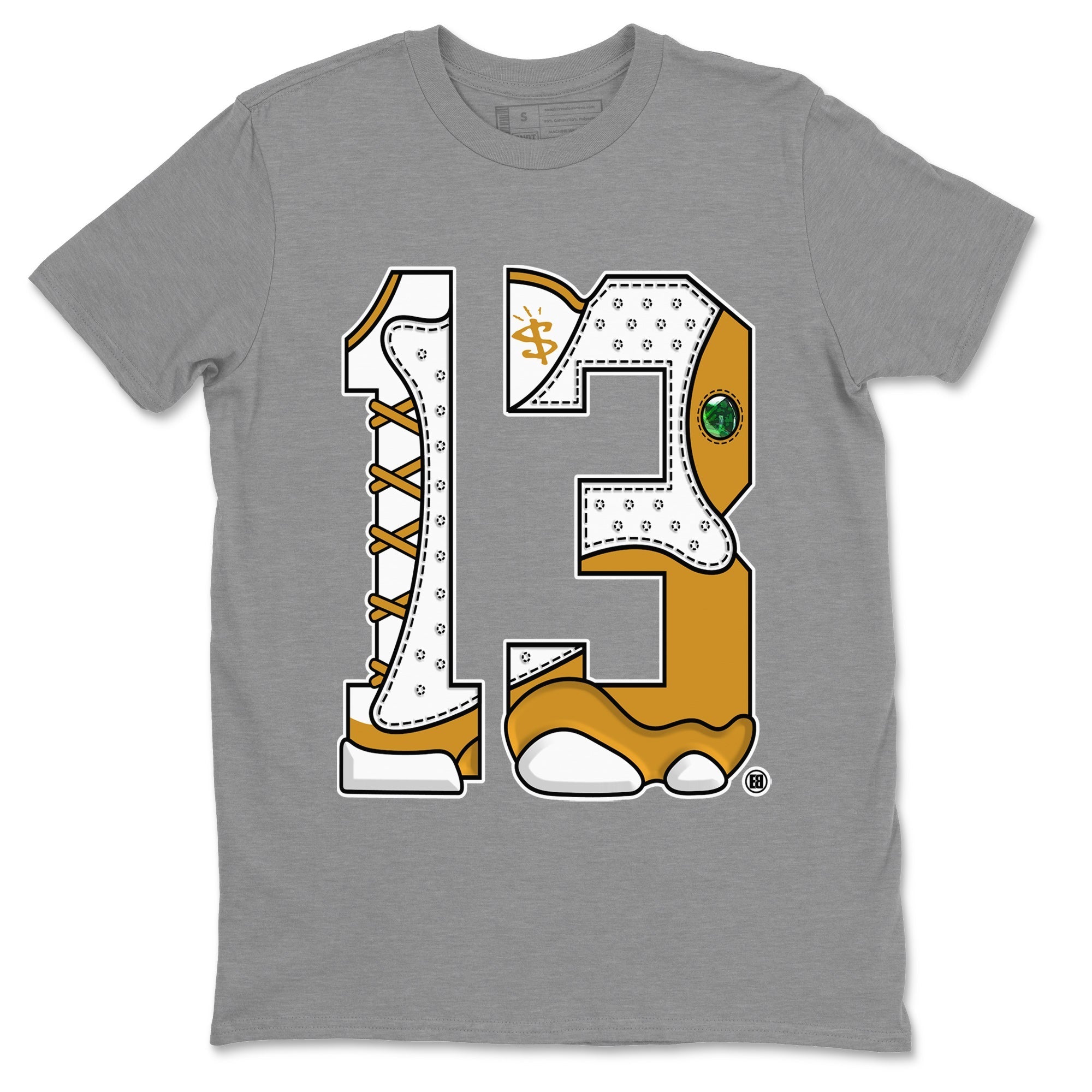 Jordan Retro 13 Wheat Sneaker Matching Tee Number 13 Streetwear Sneaker Shirt Air Jordan 13 Wheat Sneaker Release Tees Unisex Shirts Heather Grey 2