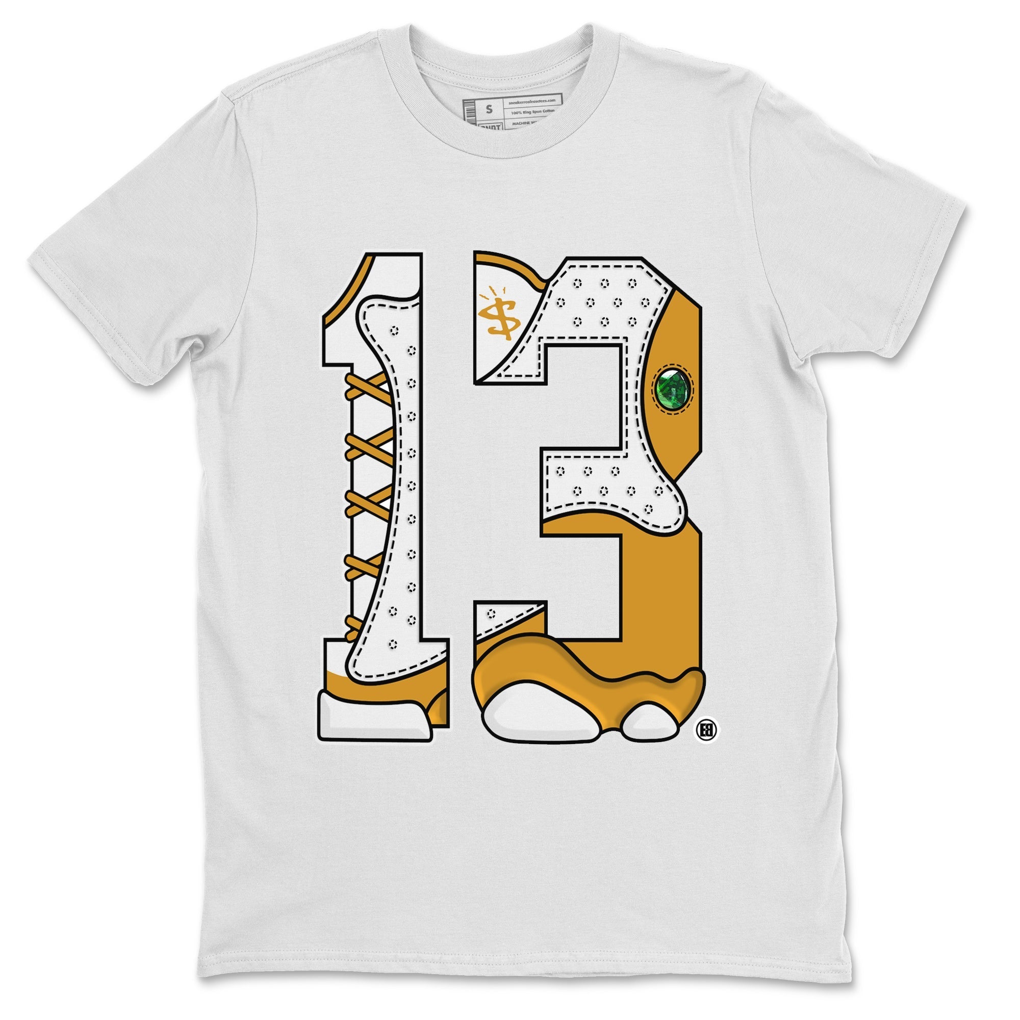 Jordan Retro 13 Wheat Sneaker Matching Tee Number 13 Streetwear Sneaker Shirt Air Jordan 13 Wheat Sneaker Release Tees Unisex Shirts White 2