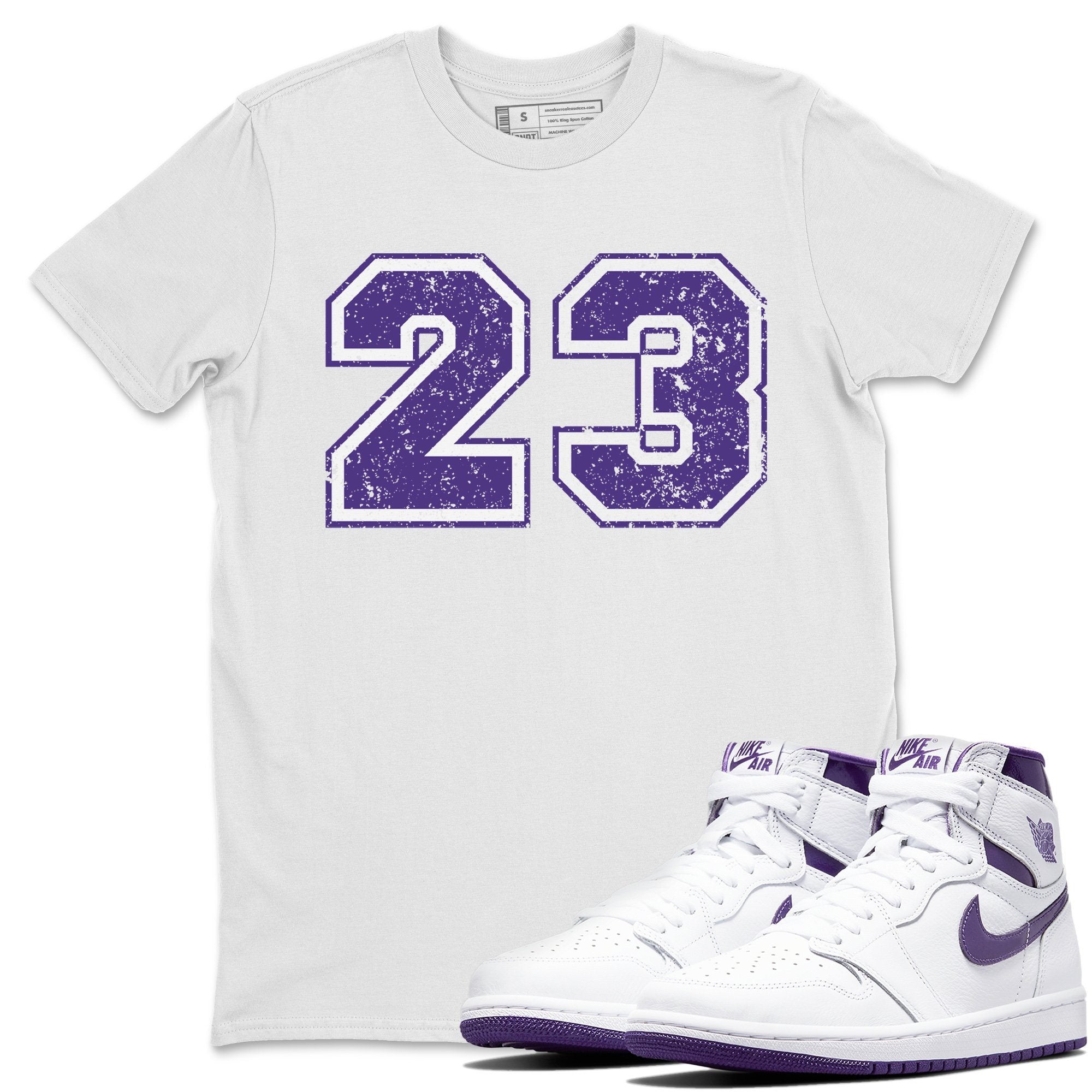 Jordan 1 WMNS Court Purple Shirt To Match Jordans Number 23 Sneaker Tees Jordan 1 WMNS Court Purple Drip Gear Zone Sneaker Matching Clothing Unisex Shirts