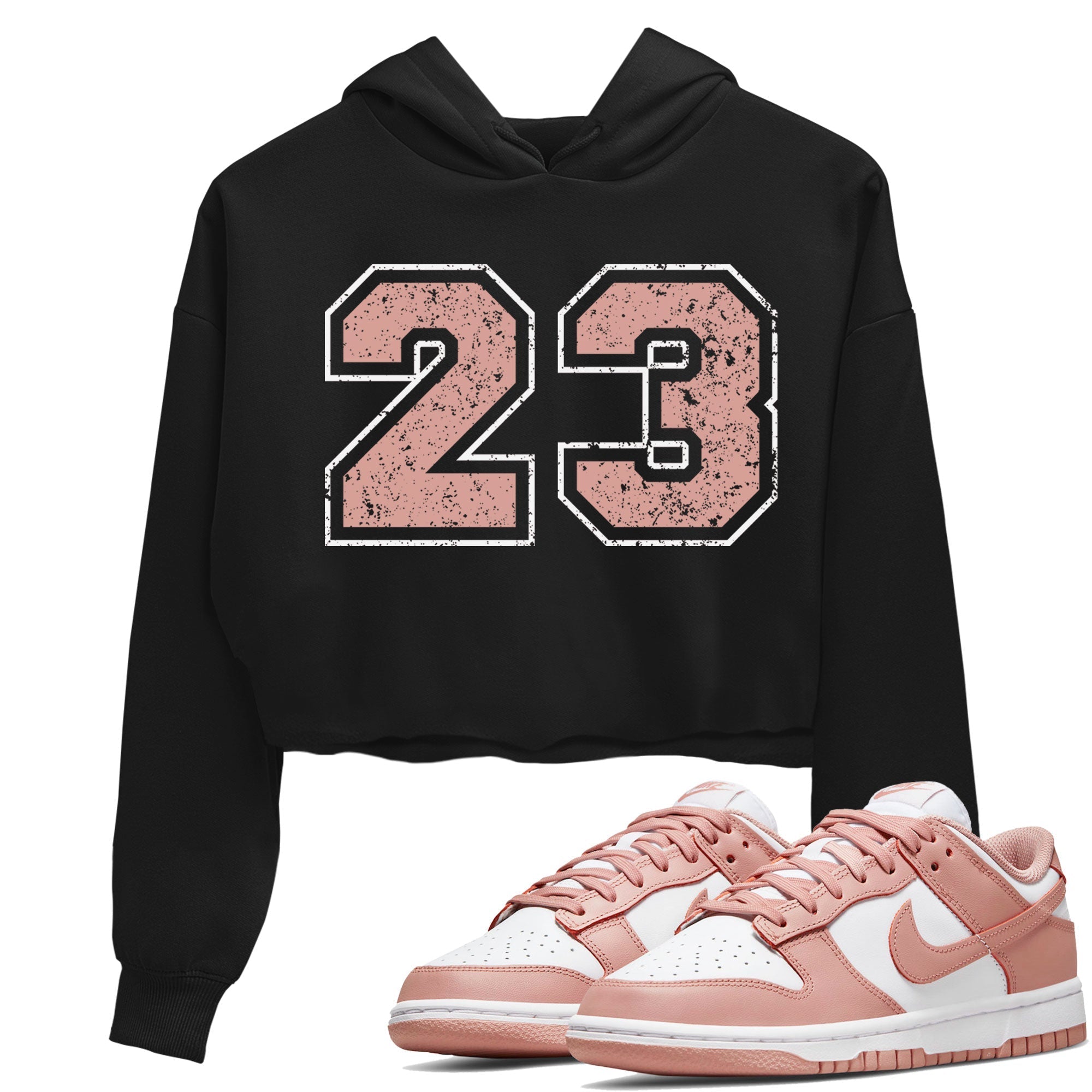 Dunk Low WMNS Rose Whisper shirt to match jordans Number 23 Streetwear Sneaker Shirt Dunk Rose Whisper Drip Gear Zone Sneaker Matching Clothing Black 1 Crop T-Shirt