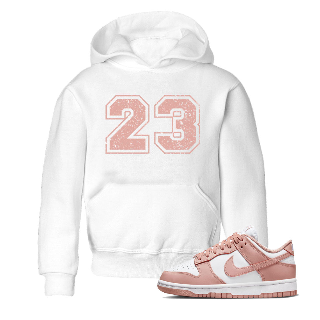 Dunk Low WMNS Rose Whisper shirt to match jordans Number 23 Streetwear Sneaker Shirt Dunk Rose Whisper Drip Gear Zone Sneaker Matching Clothing Baby Toddler Kids White 1 T-Shirt