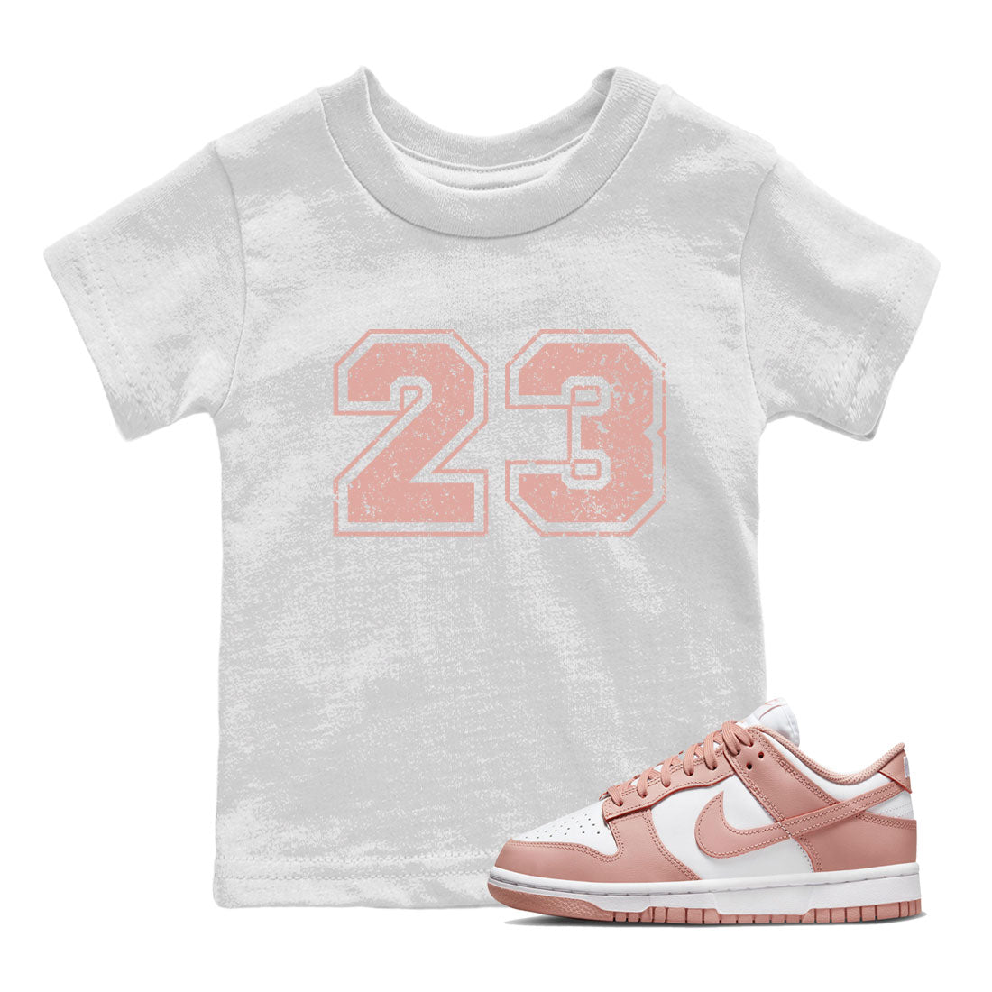 Dunk Low WMNS Rose Whisper shirt to match jordans Number 23 Streetwear Sneaker Shirt Dunk Rose Whisper Drip Gear Zone Sneaker Matching Clothing Baby Toddler Kids White 1 T-Shirt