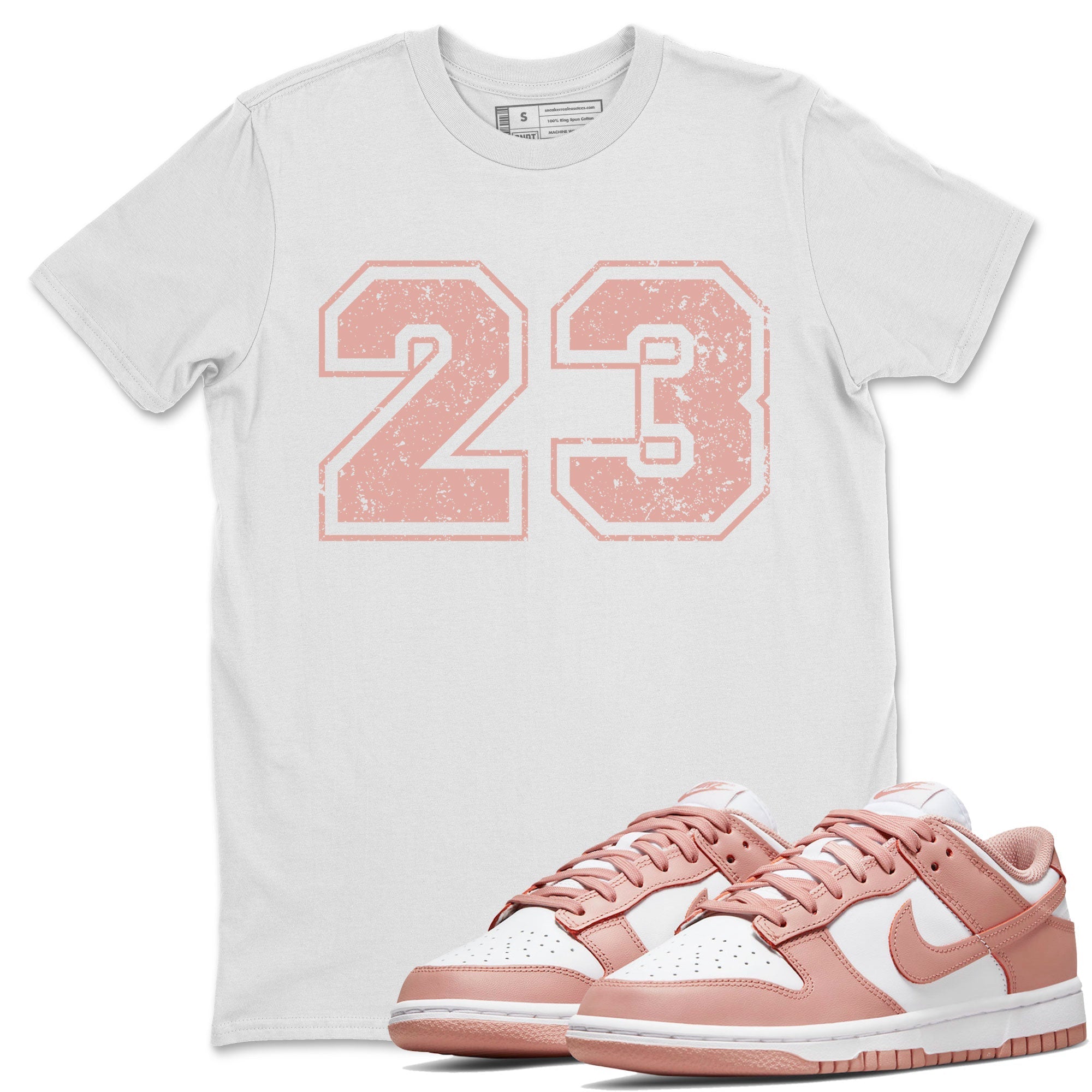 Dunk Low WMNS Rose Whisper shirt to match jordans Number 23 Streetwear Sneaker Shirt Dunk Rose Whisper Drip Gear Zone Sneaker Matching Clothing Casual Unisex shirts White 1 T-Shirt