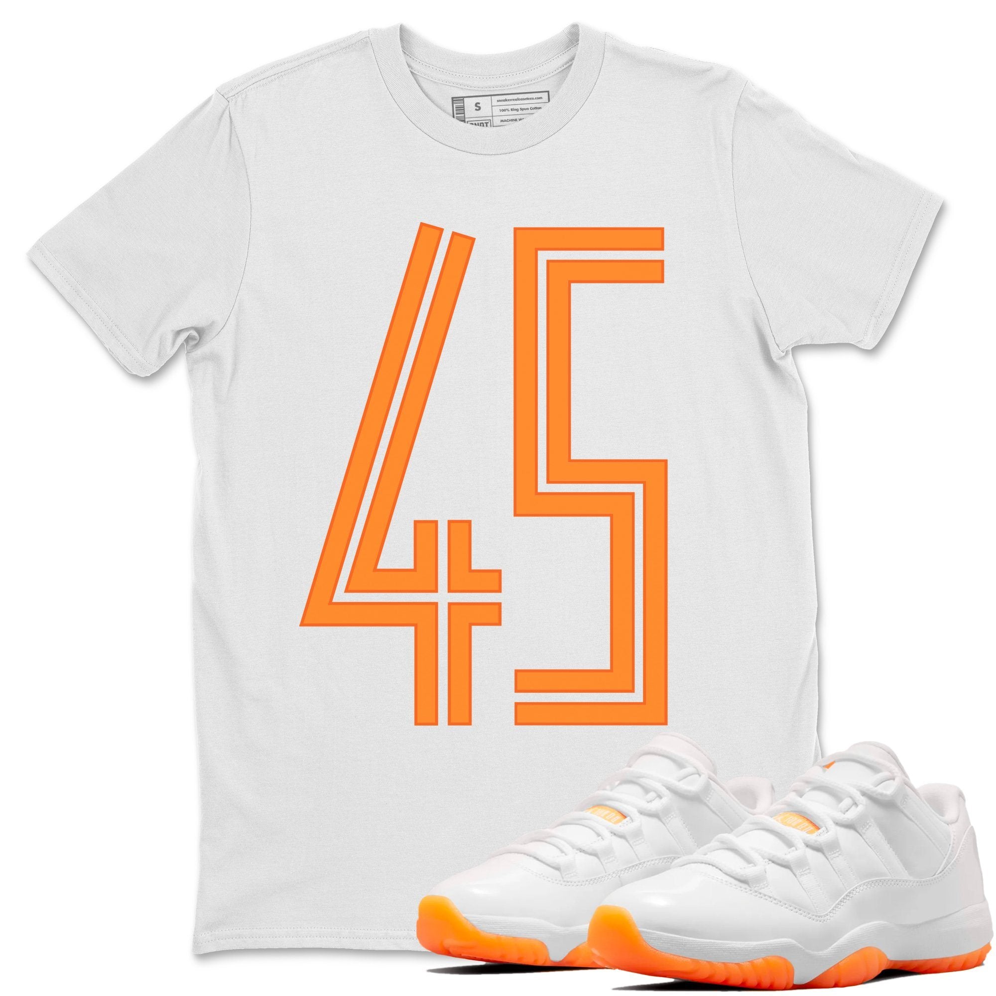 Jordan 11 Citrus Shirt To Match Jordans Number 45 Sneaker Tees Jordan 11 Citrus Drip Gear Zone Sneaker Matching Clothing Unisex Shirts