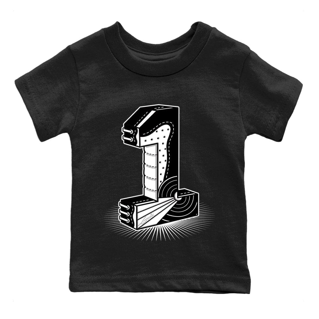 Jordan 1 Homage Sneaker Matching T-Shirt Number Statue Sneaker Tees Jordan 1 Homage Sneaker Release Tees Kids Shirts