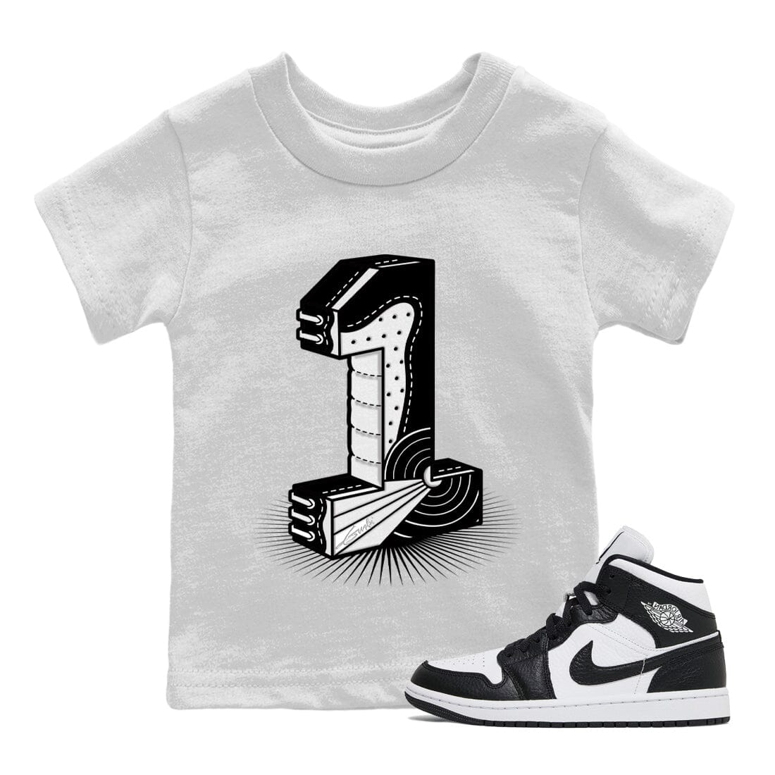Jordan 1 Homage Sneaker Matching T-Shirt Number Statue Sneaker Tees Jordan 1 Homage Sneaker Release Tees Kids Shirts