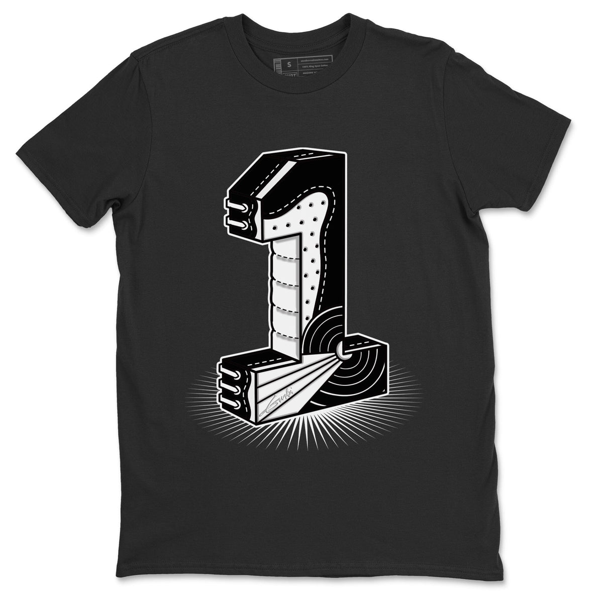 Jordan 1 Homage Sneaker Matching T-Shirt Number Statue Sneaker Tees Jordan 1 Homage Sneaker Release Tees Crew Neck Tees