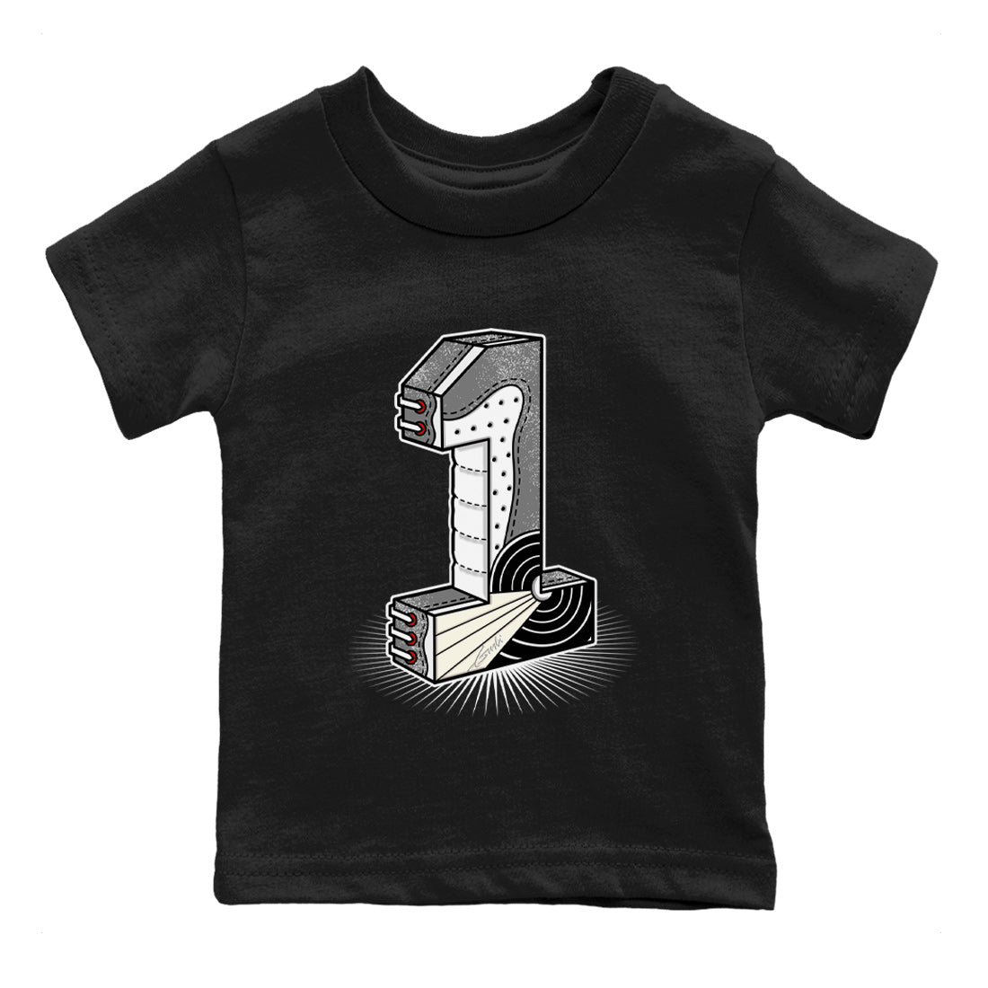 Air Jordan 1 Washed Heritage Sneaker Match Tees Number Statue Streetwear Sneaker Shirt Air Jordan 1 Washed Heritage T-Shirt Kids Shirts Black 2