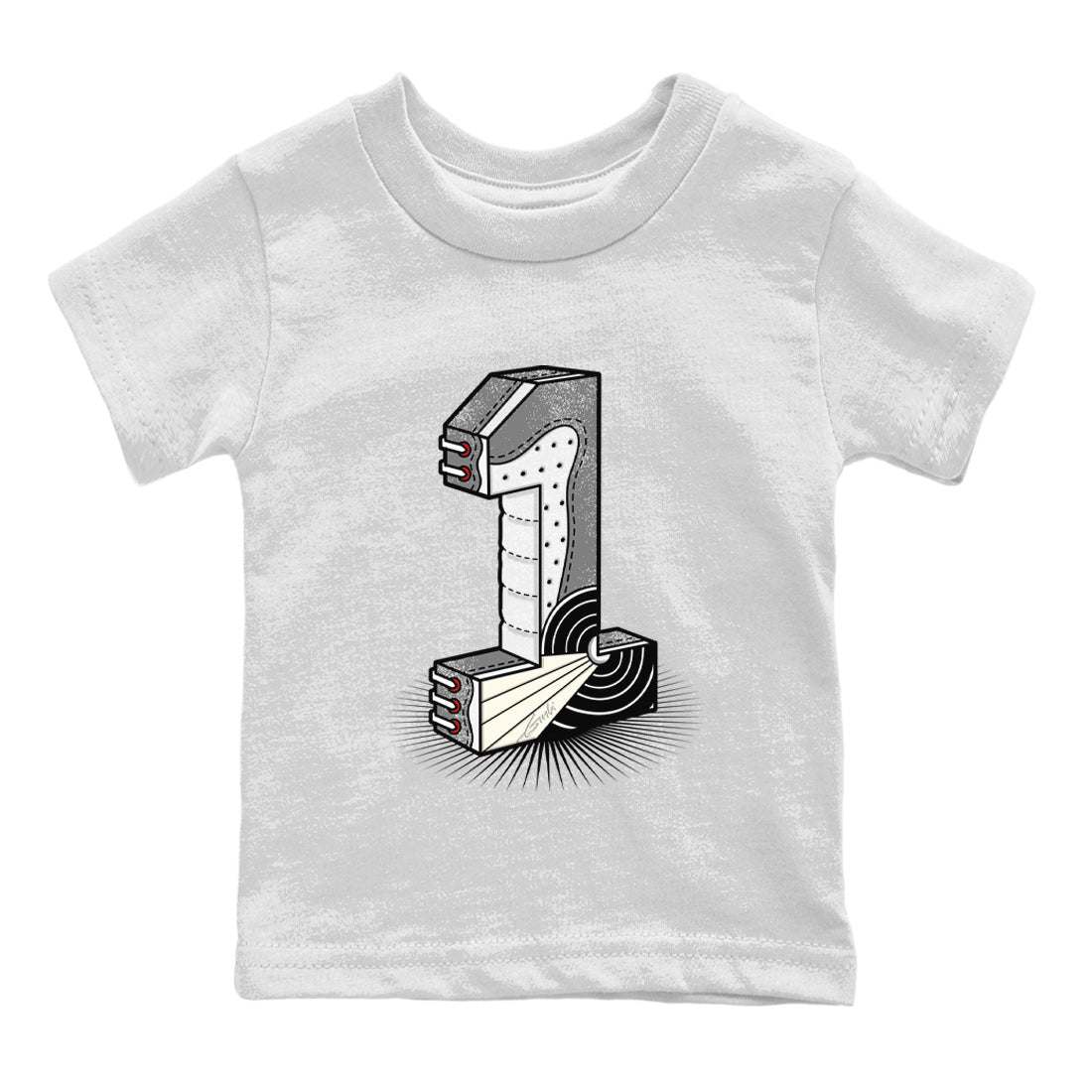 Air Jordan 1 Washed Heritage Sneaker Match Tees Number Statue Streetwear Sneaker Shirt Air Jordan 1 Washed Heritage T-Shirt Kids Shirts White 2