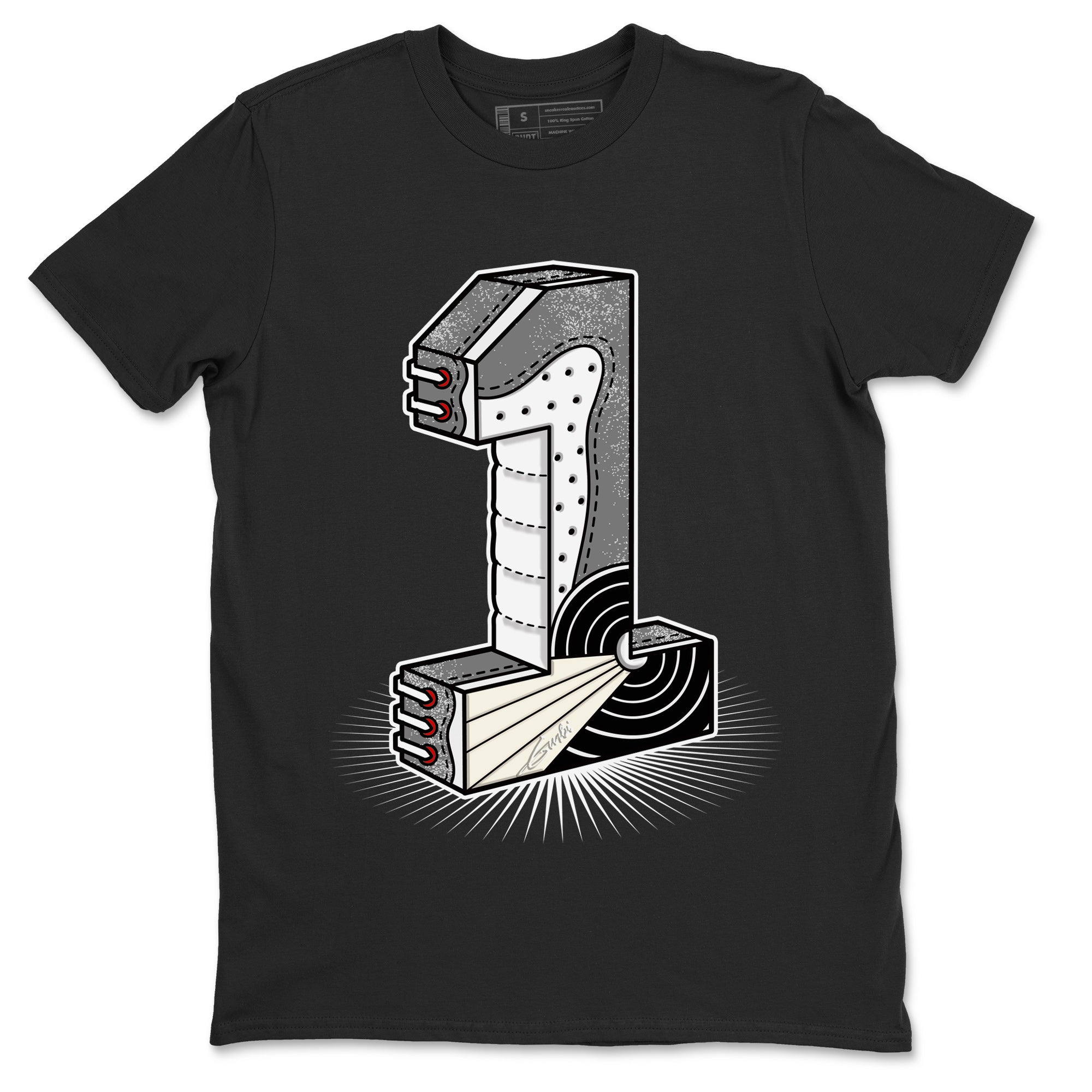 Air Jordan 1 Washed Heritage Sneaker Match Tees Number Statue Streetwear Sneaker Shirt Air Jordan 1 Washed Heritage T-Shirt Unisex Shirts Black 2