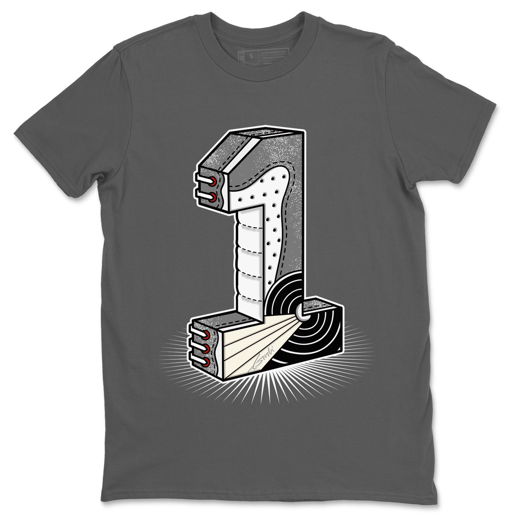Air Jordan 1 Washed Heritage Sneaker Match Tees Number Statue Streetwear Sneaker Shirt Air Jordan 1 Washed Heritage T-Shirt Unisex Shirts Cool Grey 2