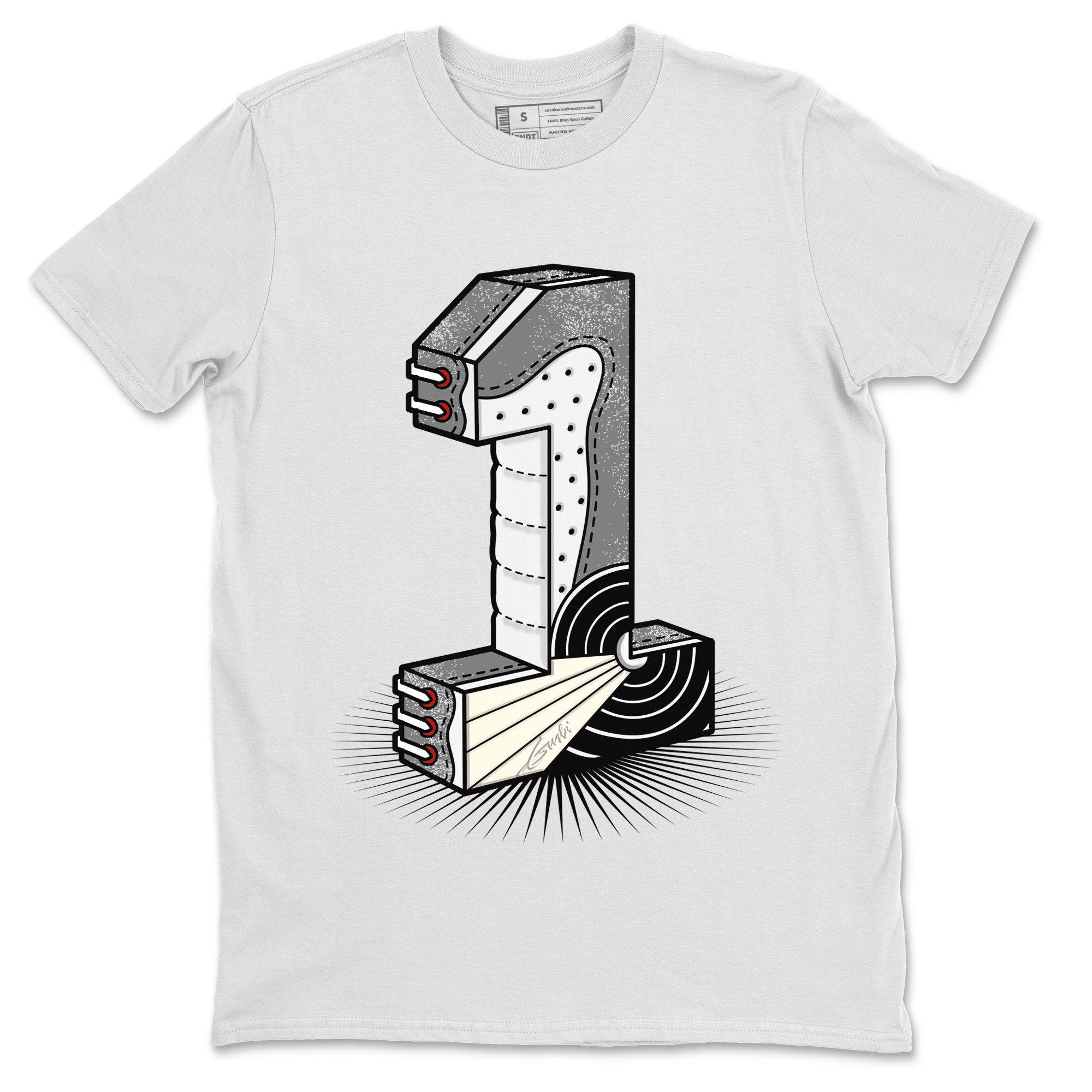 Air Jordan 1 Washed Heritage Sneaker Match Tees Number Statue Streetwear Sneaker Shirt Air Jordan 1 Washed Heritage T-Shirt Unisex Shirts White 2