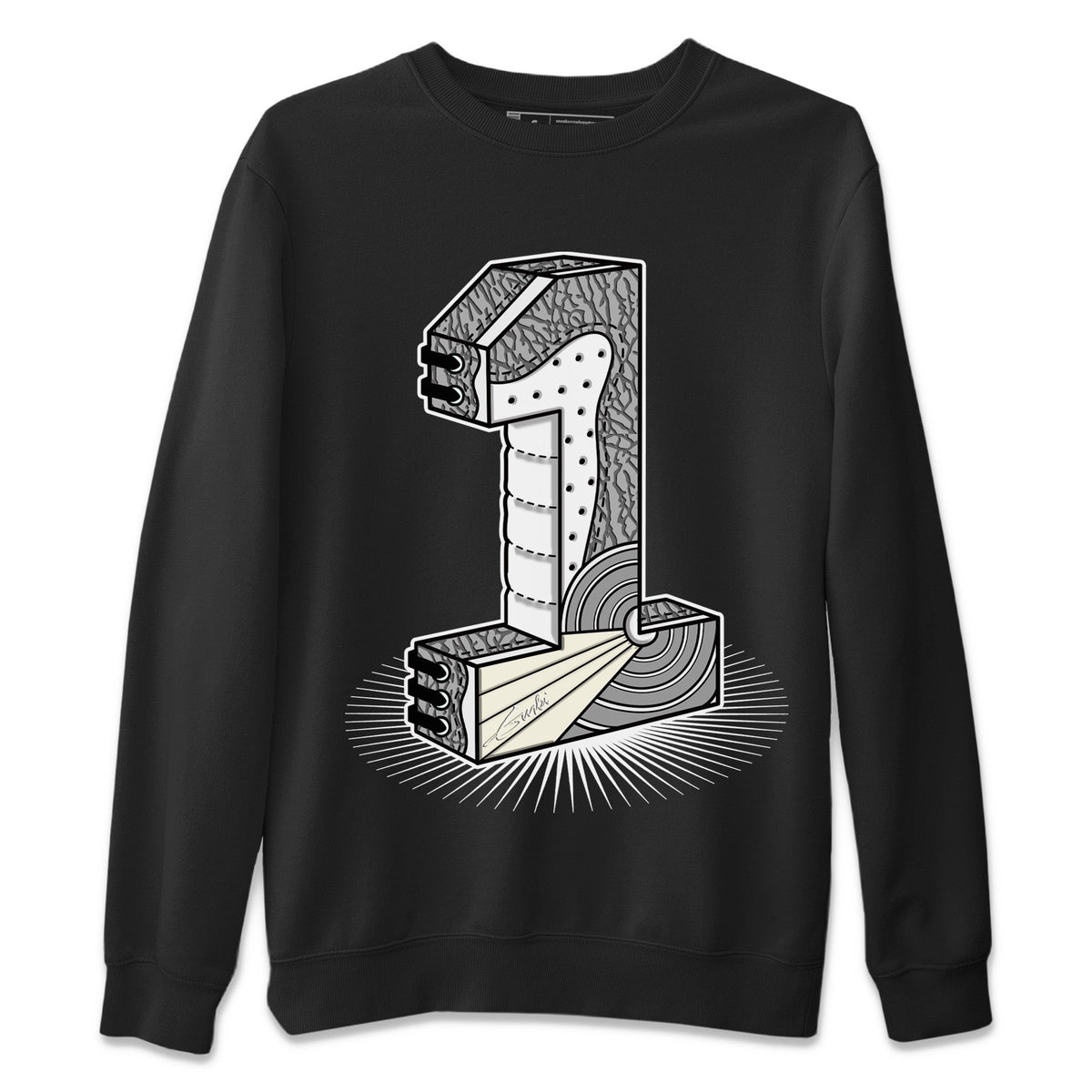Jordan 1 White Cement Sneaker Matching T-Shirt Number Statue Sneaker Tees Jordan 1 White Cement Sneaker Release Tees Crew Neck Tees
