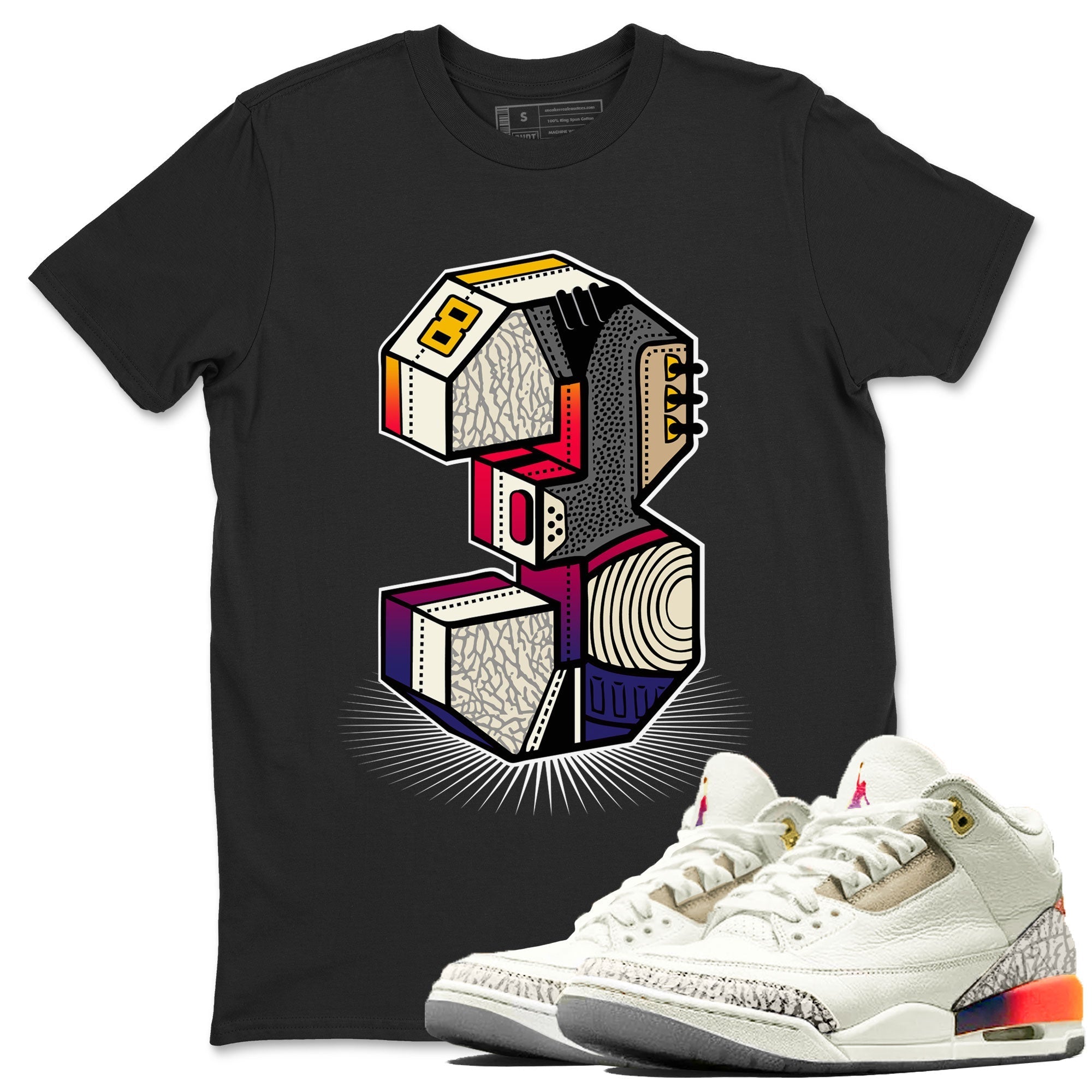 Air Jordan 3 X J Balvin shirt to match jordans Number Statue Streetwear Sneaker Shirt Air Jordan 3 X J Balvin Drip Gear Zone Sneaker Matching Clothing LGBT Pride T-Shirt Unisex Black 1 T-Shirt