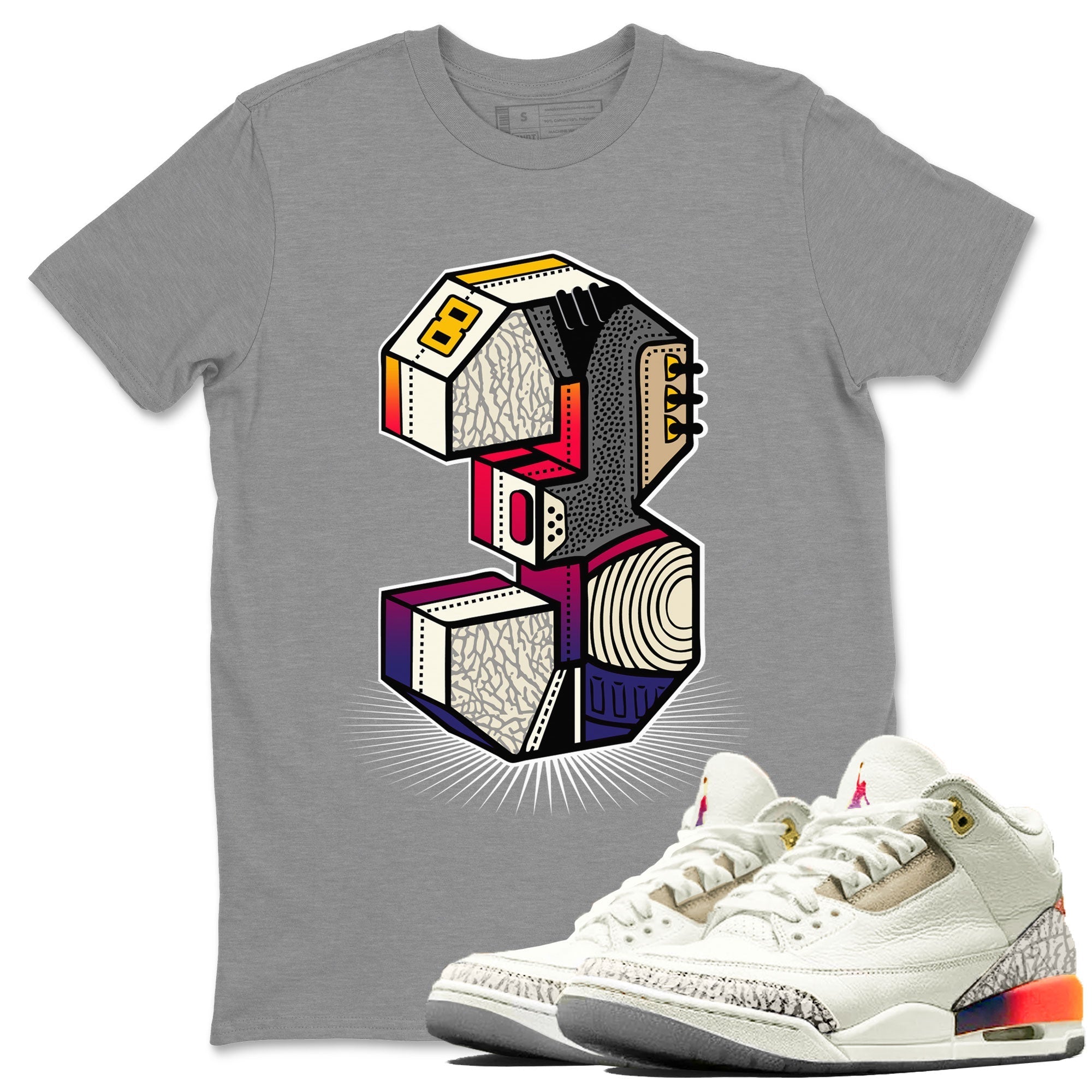 Air Jordan 3 X J Balvin shirt to match jordans Number Statue Streetwear Sneaker Shirt Air Jordan 3 X J Balvin Drip Gear Zone Sneaker Matching Clothing LGBT Pride T-Shirt Unisex Heather Grey 1 T-Shirt