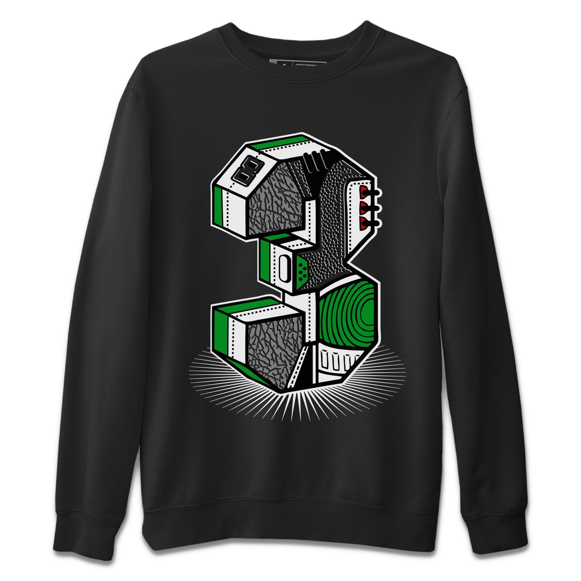 Air Jordan 3 Lucky Green Sneaker Match Tees Number Statue Streetwear Sneaker Shirt Jordan 3 Retro Lucky Green Sneaker Release Tees Unisex Shirts Black 2