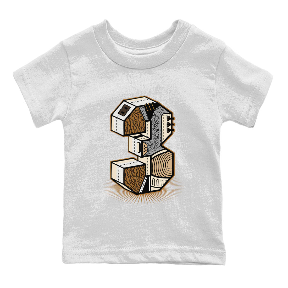 Air Jordan 3 Palomino shirt to match jordans Number Statue Streetwear Sneaker Shirt 3s Palomino Drip Gear Zone Sneaker Matching Clothing Baby Toddler White 2 T-Shirt