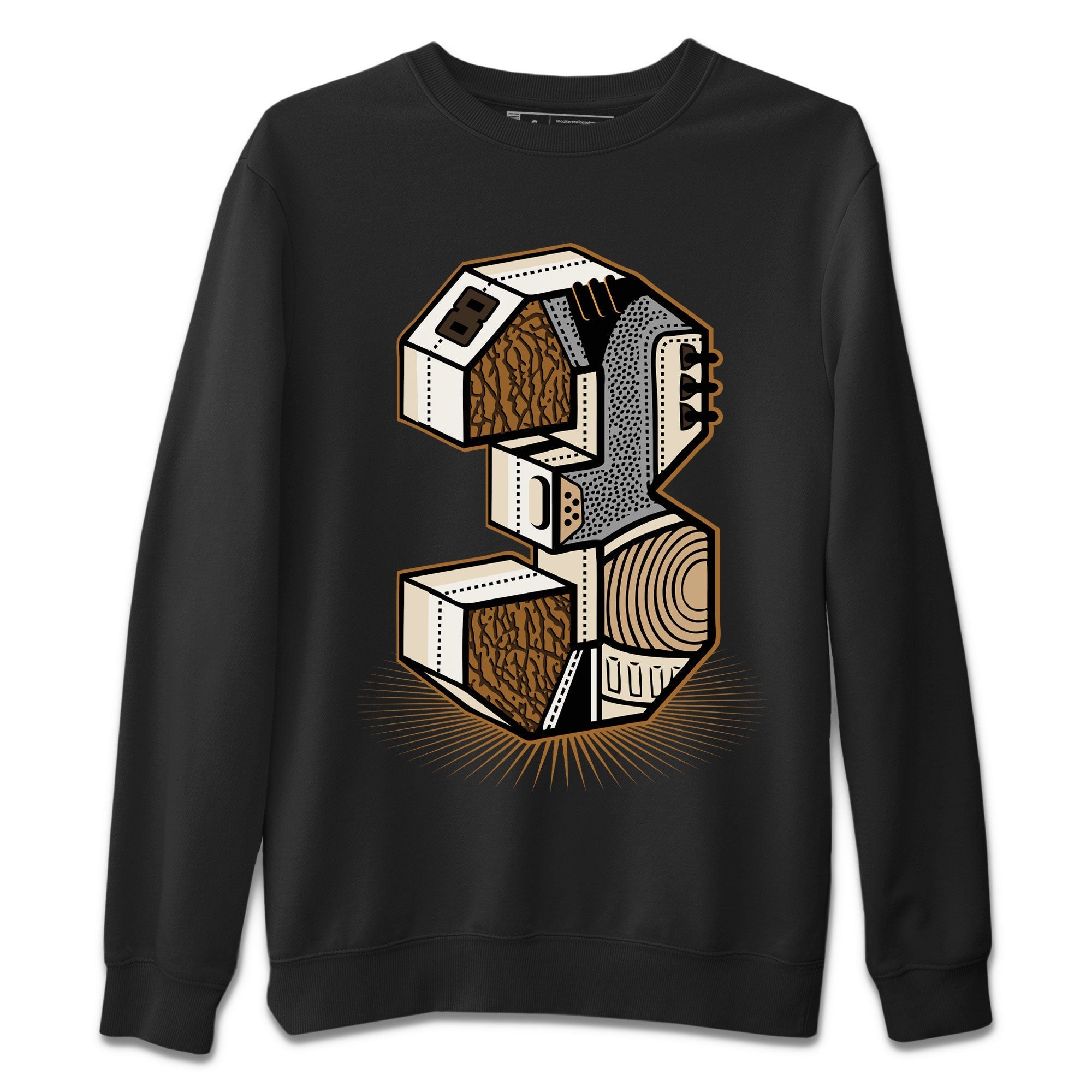 Air Jordan 3 Palomino shirt to match jordans Number Statue Streetwear Sneaker Shirt 3s Palomino Drip Gear Zone Sneaker Matching Clothing Unisex Black 2 T-Shirt