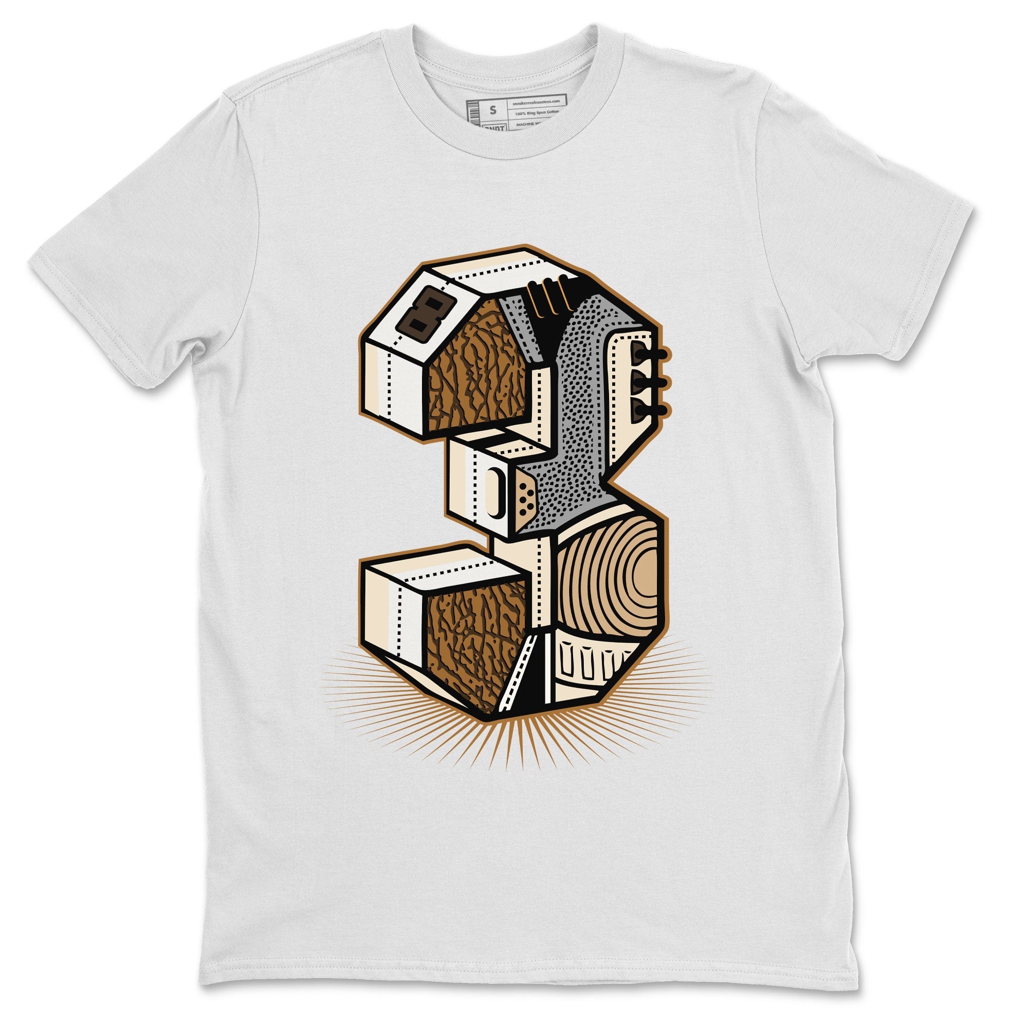 Air Jordan 3 Palomino shirt to match jordans Number Statue Streetwear Sneaker Shirt 3s Palomino Drip Gear Zone Sneaker Matching Clothing Unisex White 2 T-Shirt