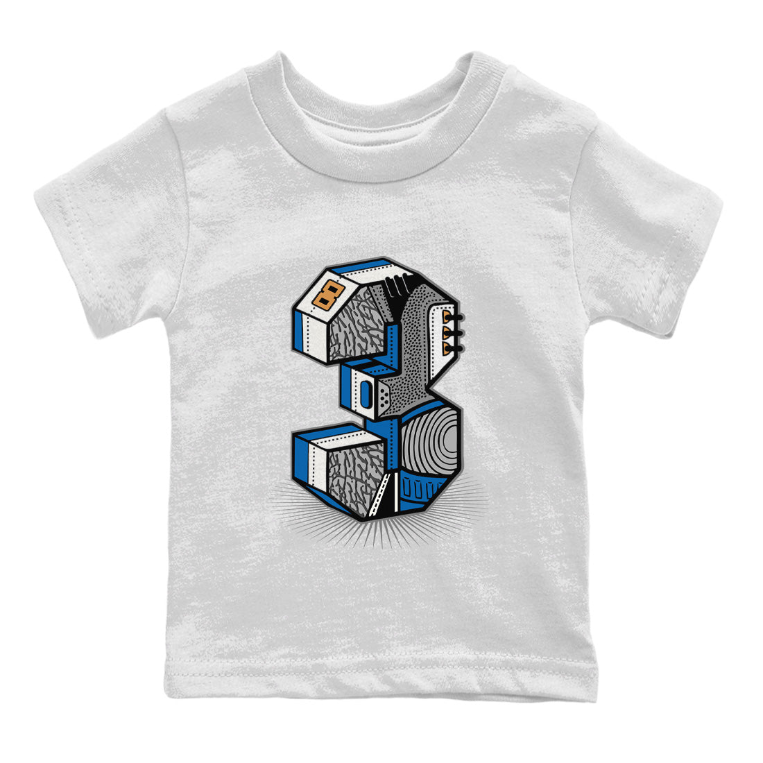 Air Jordan 3 Wizards Sneaker Match Tees Number Statue Streetwear Sneaker Shirt Air Jordan 3 Retro Wizards Sneaker Release Tees Kids Shirts White 2