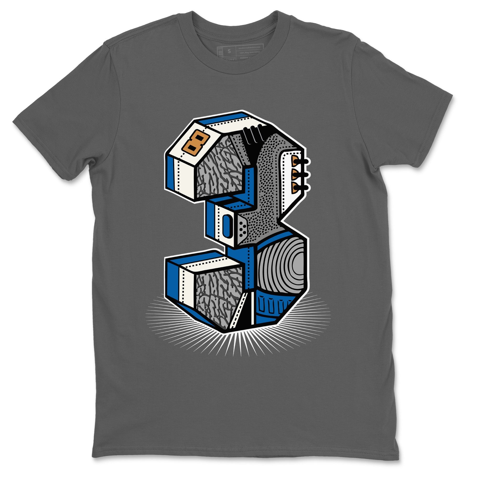 Air Jordan 3 Wizards Sneaker Match Tees Number Statue Streetwear Sneaker Shirt Air Jordan 3 Retro Wizards Sneaker Release Tees Unisex Shirts Cool Grey 2