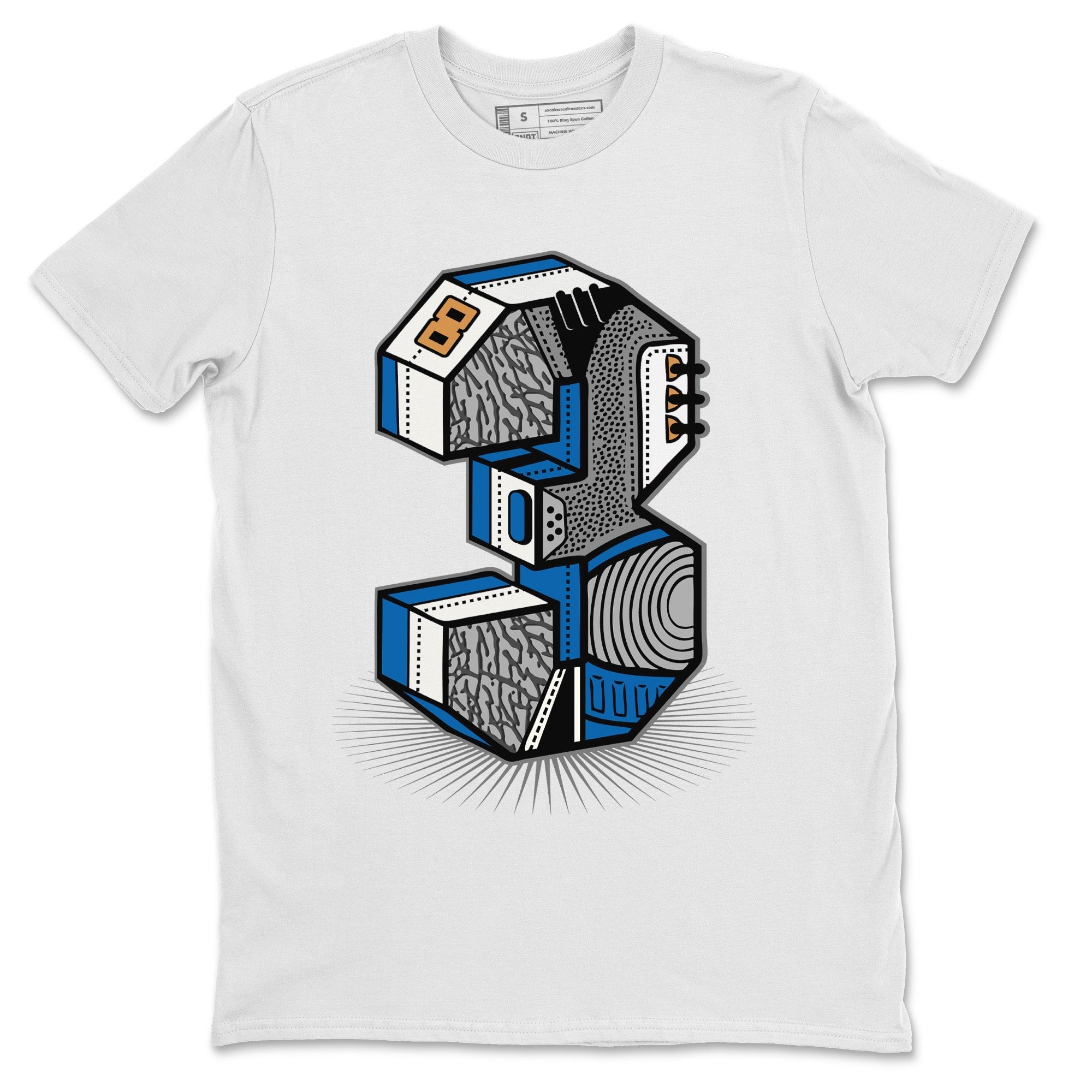 Air Jordan 3 Wizards Sneaker Match Tees Number Statue Streetwear Sneaker Shirt Air Jordan 3 Retro Wizards Sneaker Release Tees Unisex Shirts White 2