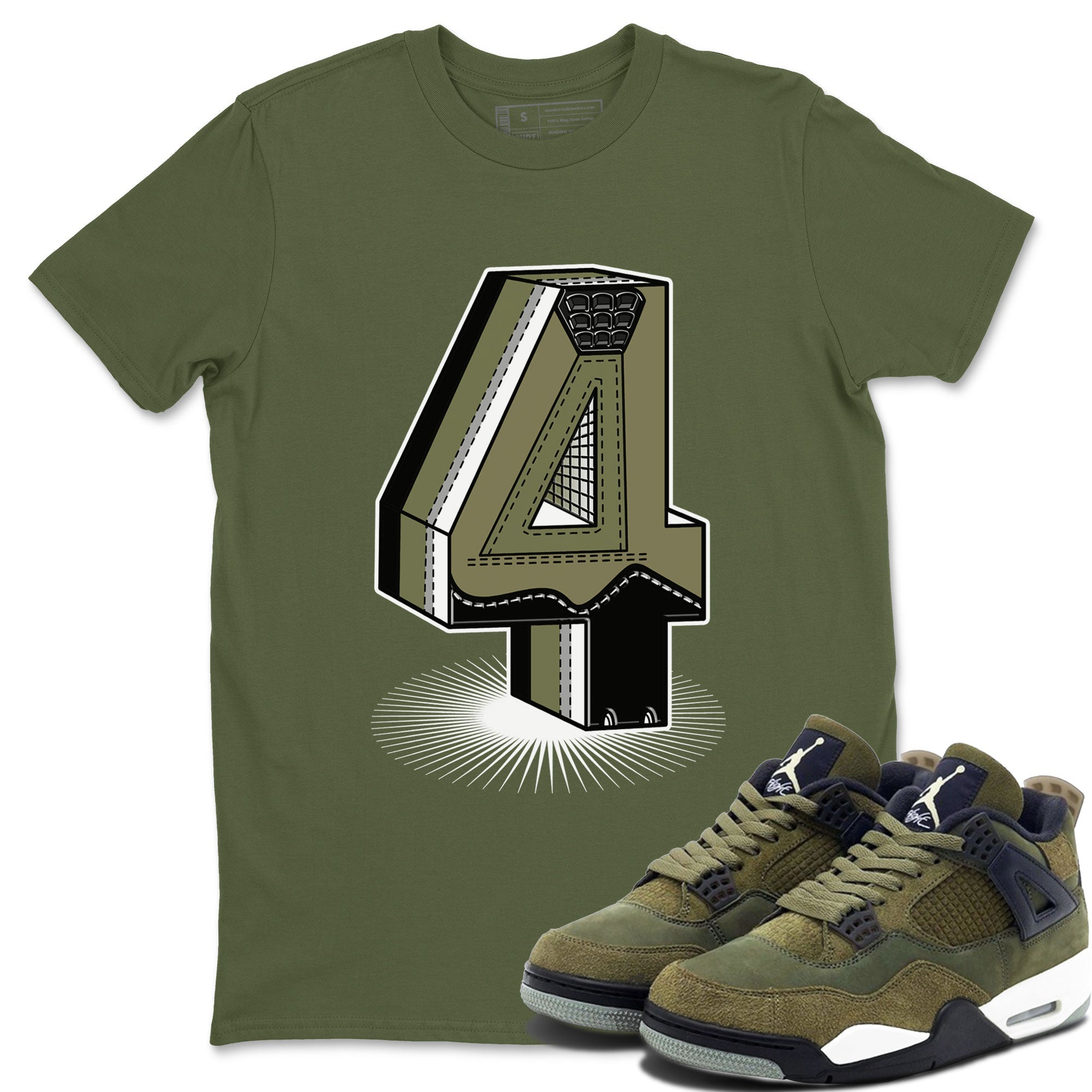 AJ4 Medium Olive shirt to match jordans streetwear brand Number Statue sneaker tees Air Jordan 4 Medium Olive Drip Gear Zone Unisex Military Green 1 T-Shirt