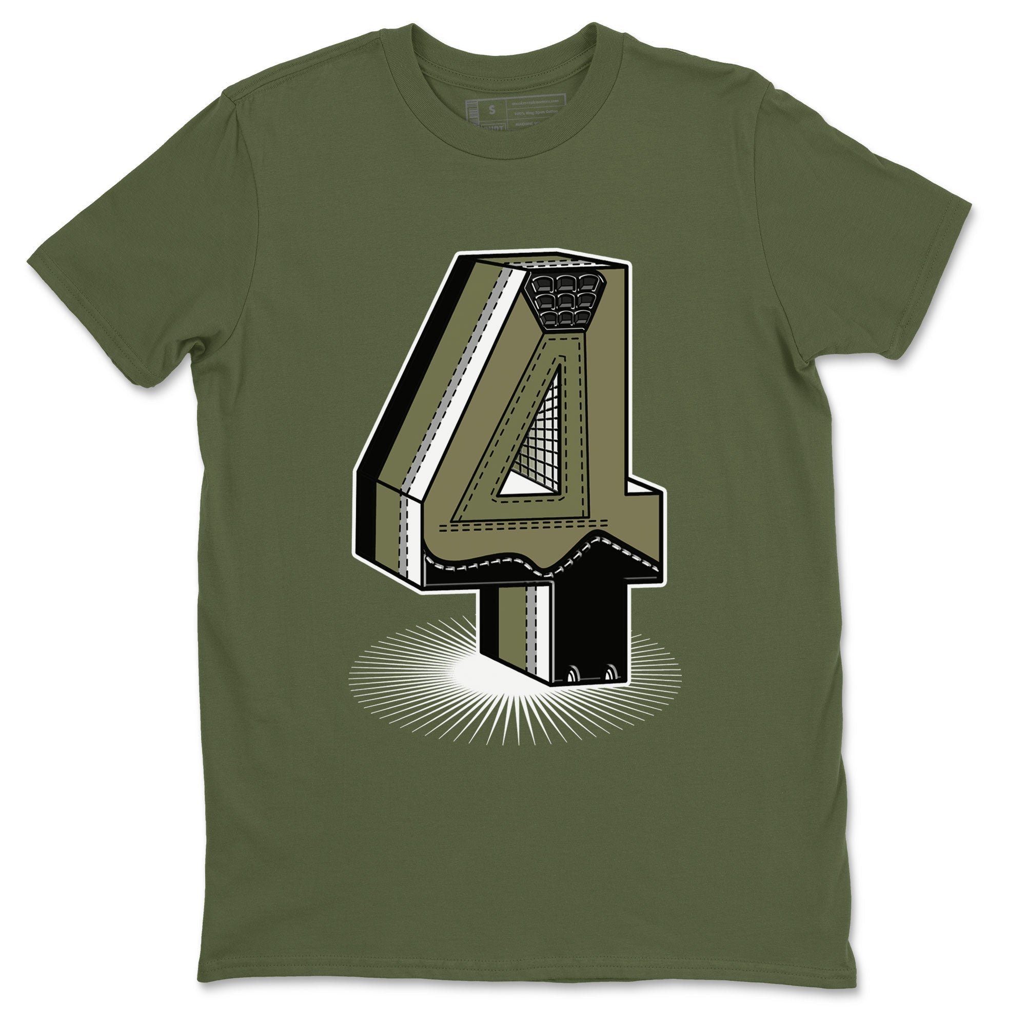 AJ4 Medium Olive shirt to match jordans streetwear brand Number Statue sneaker tees Air Jordan 4 Medium Olive Drip Gear Zone Unisex Military Green 2 T-Shirt