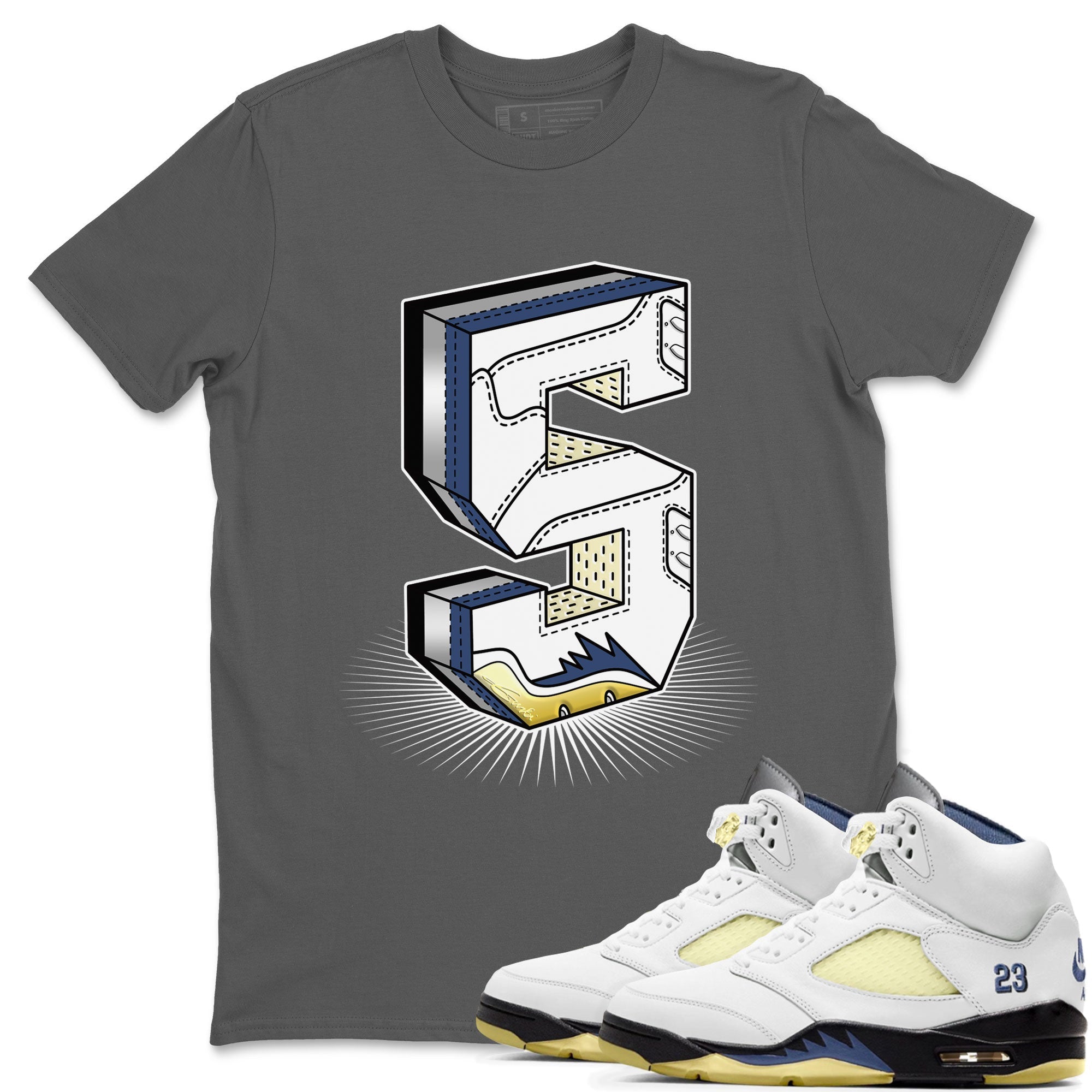 Air Jordan 5 A Ma Maniere x Photon Dust shirt to match jordans Number Statue sneaker matching t-shirt Air Jordan 5 x A Ma Maniere "Dawn" Drip Gear Zone Release Tees Unisex Cool Grey 1 T-Shirt