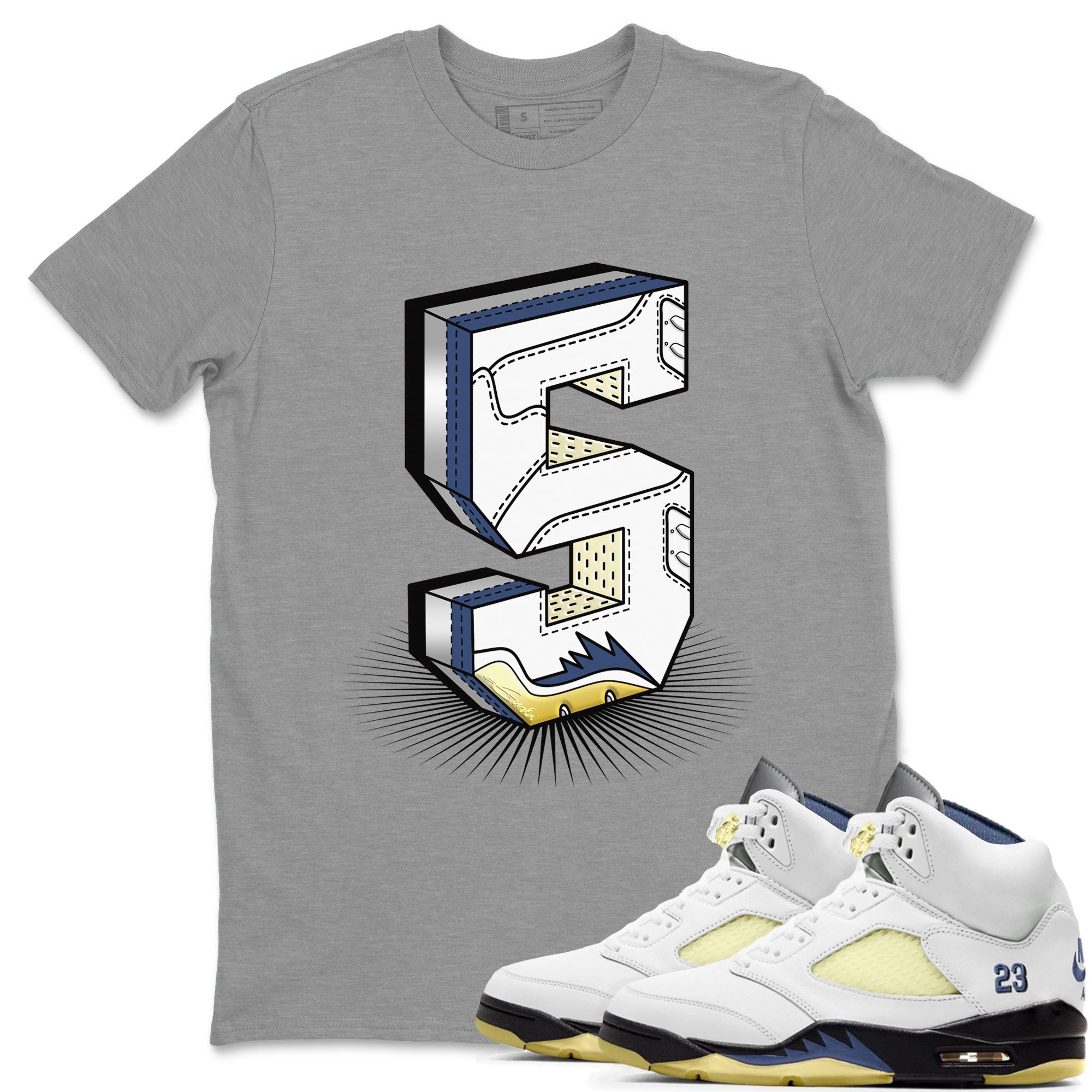 Air Jordan 5 A Ma Maniere x Photon Dust shirt to match jordans Number Statue sneaker matching t-shirt Air Jordan 5 x A Ma Maniere "Dawn" Drip Gear Zone Release Tees Unisex Heather Grey 1 T-Shirt