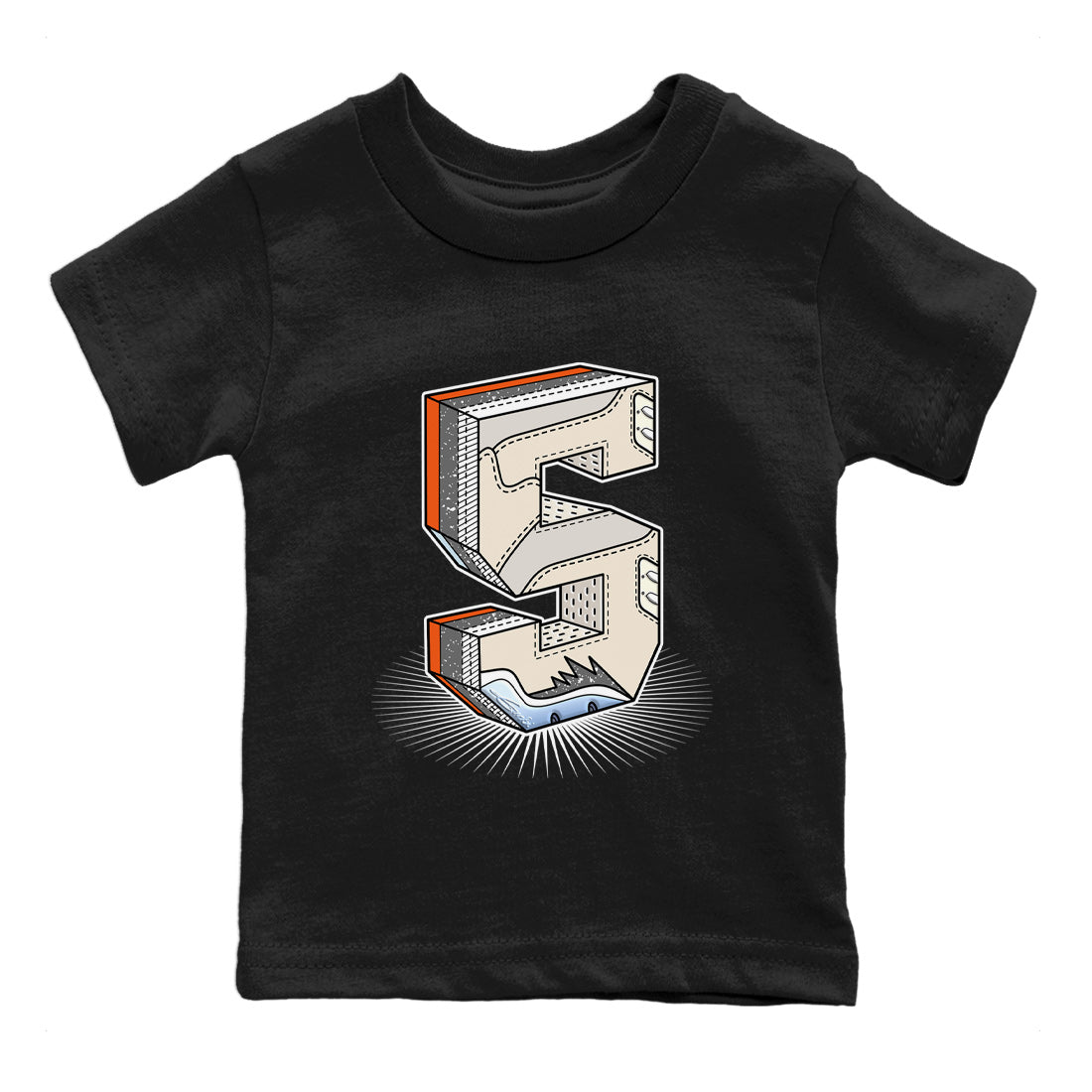 Air Jordan 5 Craft Number Statue Baby and Kids Streetwear Sneaker Shirt Air Jordan 5 Craft Kids Streetwear Sneaker Shirt Washing and Care Tip