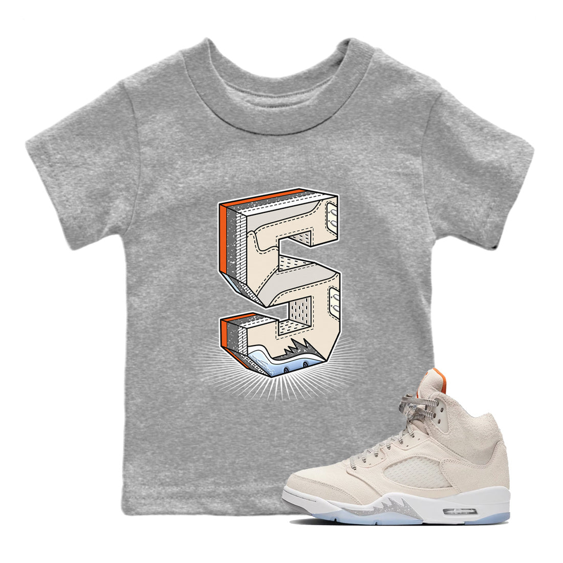 Air Jordan 5 Craft Number Statue Baby and Kids Streetwear Sneaker Shirt Air Jordan 5 Craft Kids Streetwear Sneaker Shirt Size Chart