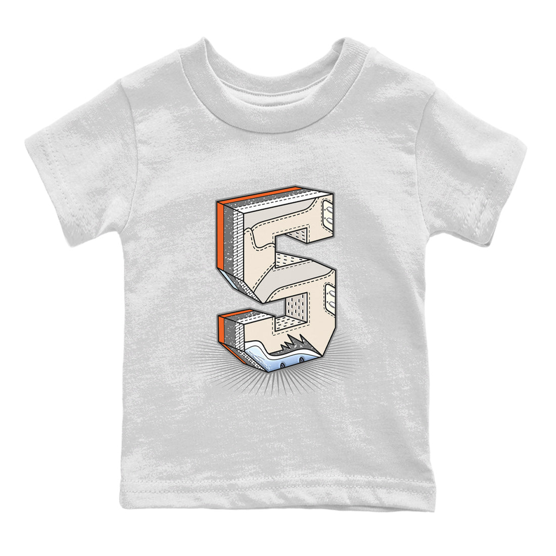 Air Jordan 5 Craft Sneaker Match Tees Number Statue Streetwear Sneaker Shirt Air Jordan 5 Craft Shirt Kids Shirts White 2