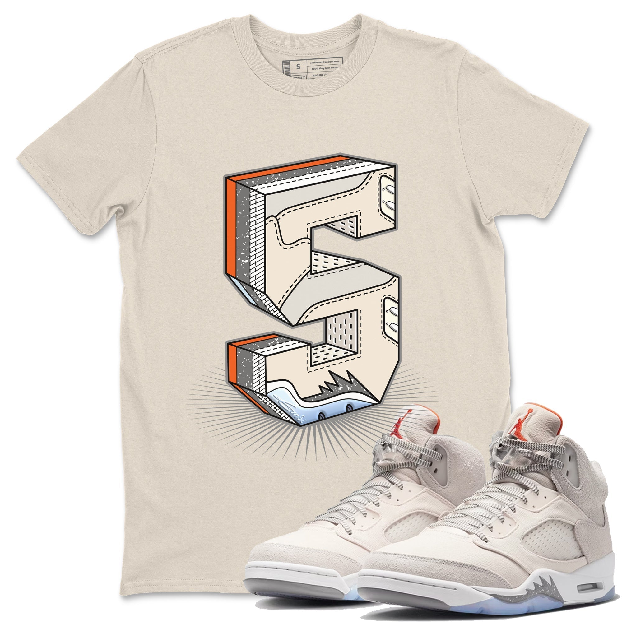 Air Jordan 5 Craft Sneaker Match Tees Number Statue Streetwear Sneaker Shirt Air Jordan 5 Craft Shirt Unisex Shirts Natural 1