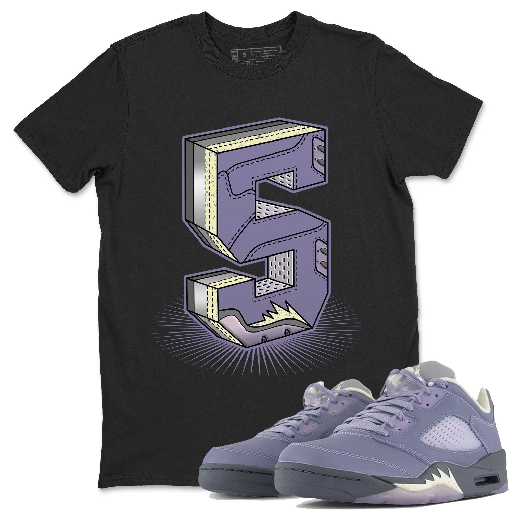 Air Jordan 5 Indigo Haze Sneaker Match Tees Number Statue Streetwear Sneaker Shirt 5s Indigo Haze Sneaker Release Tees Unisex Shirts Black 1