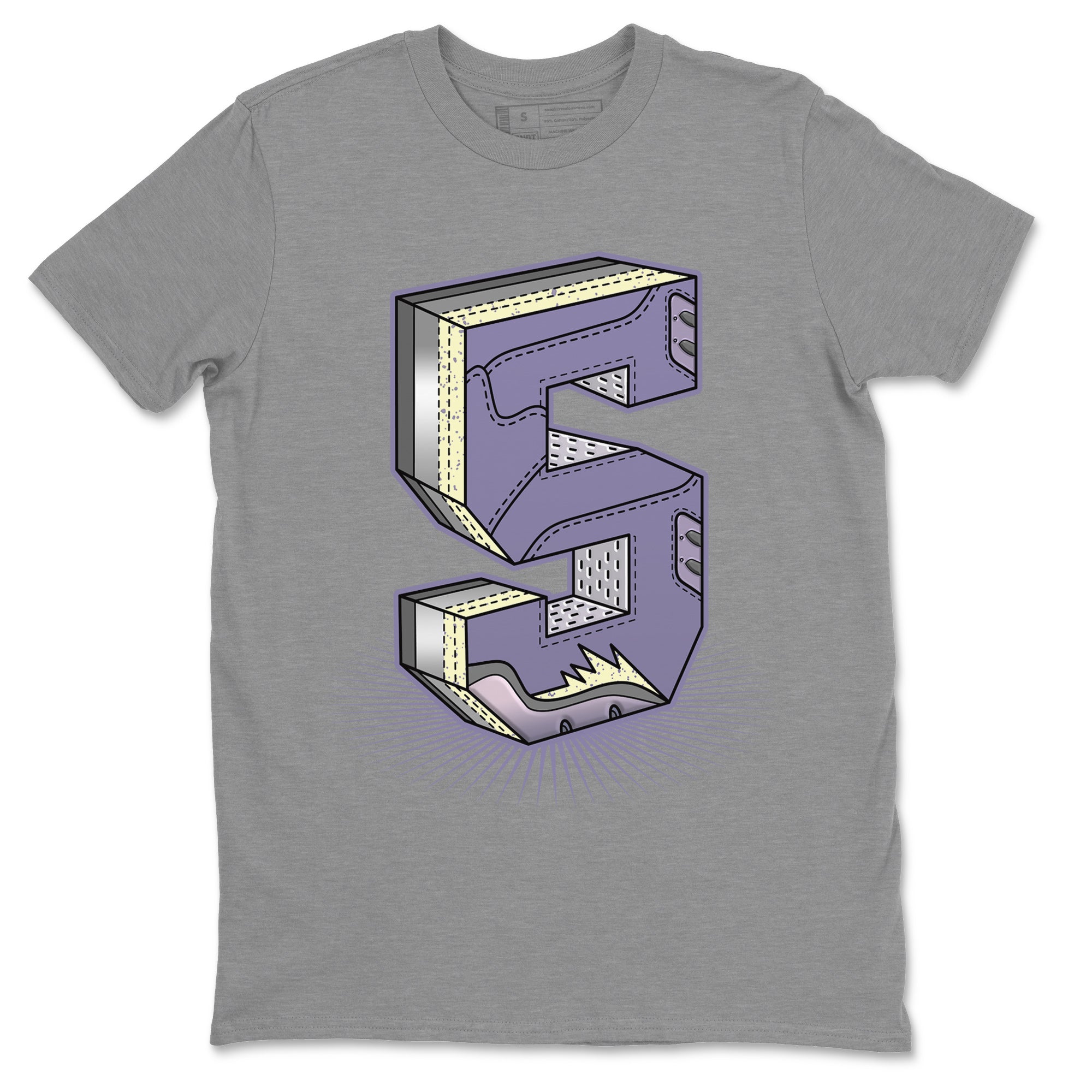 Air Jordan 5 Indigo Haze Sneaker Match Tees Number Statue Streetwear Sneaker Shirt 5s Indigo Haze Sneaker Release Tees Unisex Shirts Heather Grey 2