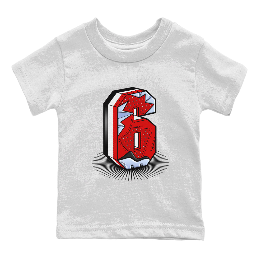 Air Jordan 6 Toro Bravo Sneaker Match Tees Number Statue Streetwear Sneaker Shirt Air Jordan 6 Toro Bravo T-Shirt Kids Shirts White 2