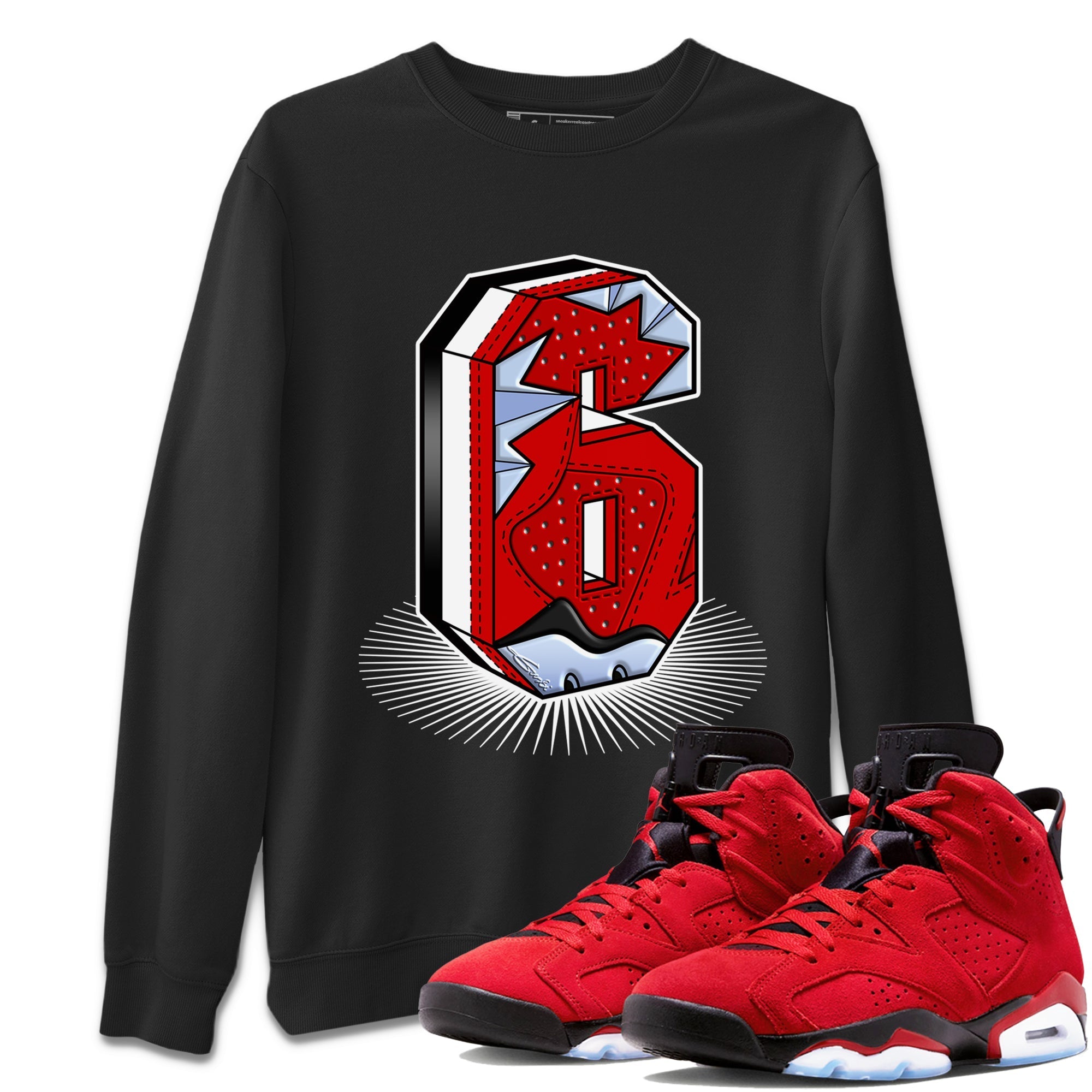 Air Jordan 6 Toro Bravo Sneaker Match Tees Number Statue Streetwear Sneaker Shirt Air Jordan 6 Toro Bravo T-Shirt Unisex Shirts Black 1