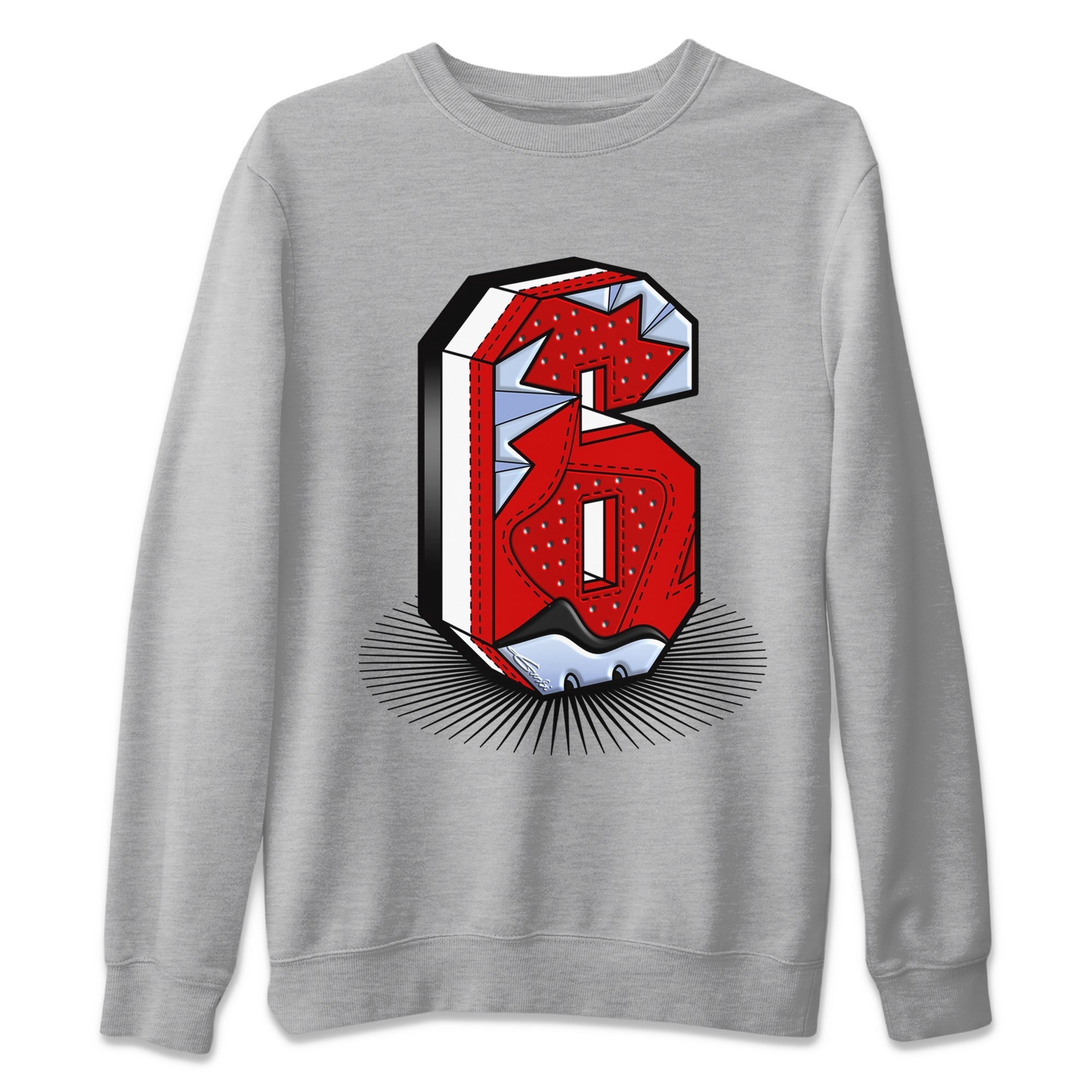 Air Jordan 6 Toro Bravo Sneaker Match Tees Number Statue Streetwear Sneaker Shirt Air Jordan 6 Toro Bravo T-Shirt Unisex Shirts Heather Grey 2