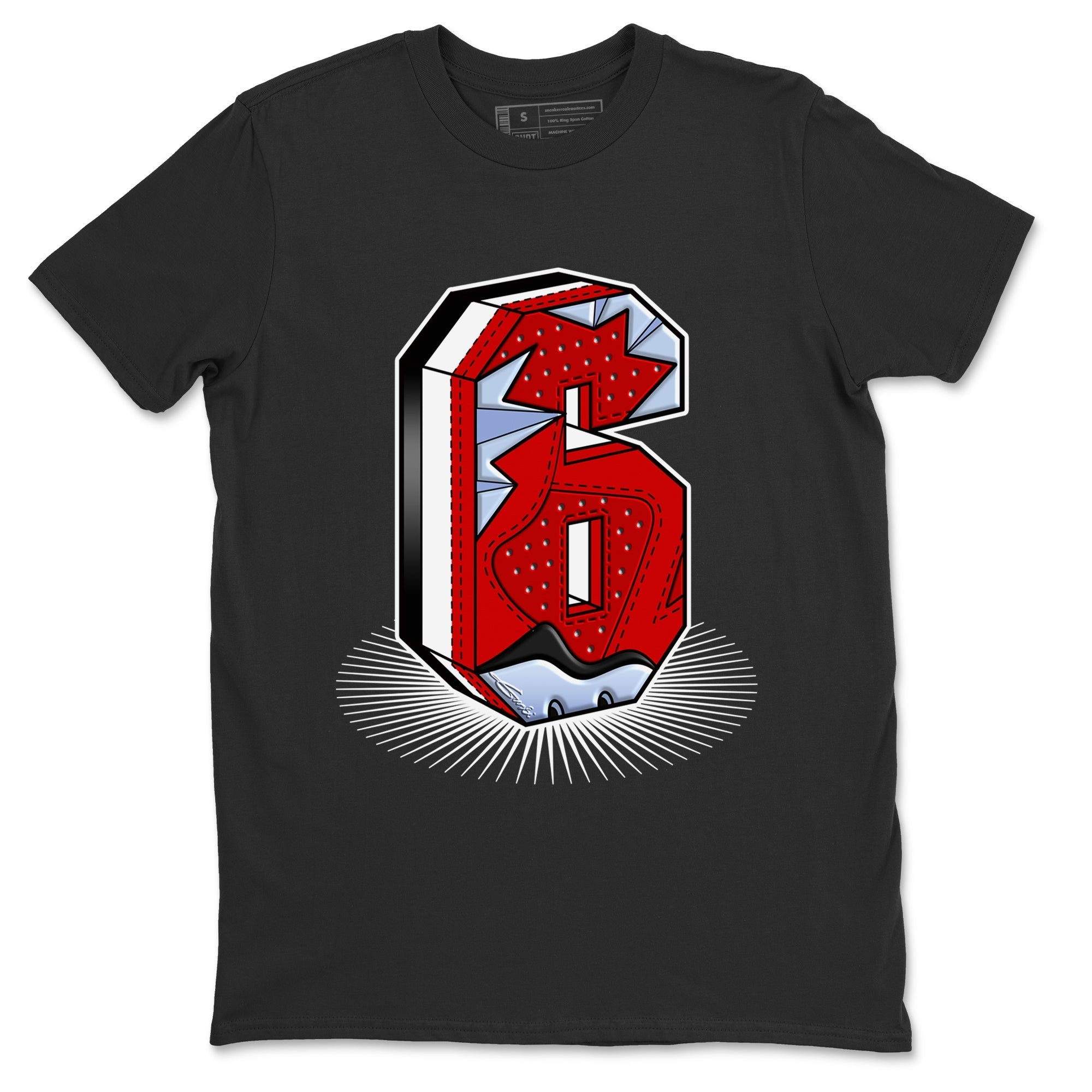 Air Jordan 6 Toro Bravo Sneaker Match Tees Number Statue Streetwear Sneaker Shirt Air Jordan 6 Toro Bravo T-Shirt Unisex Shirts Black 2
