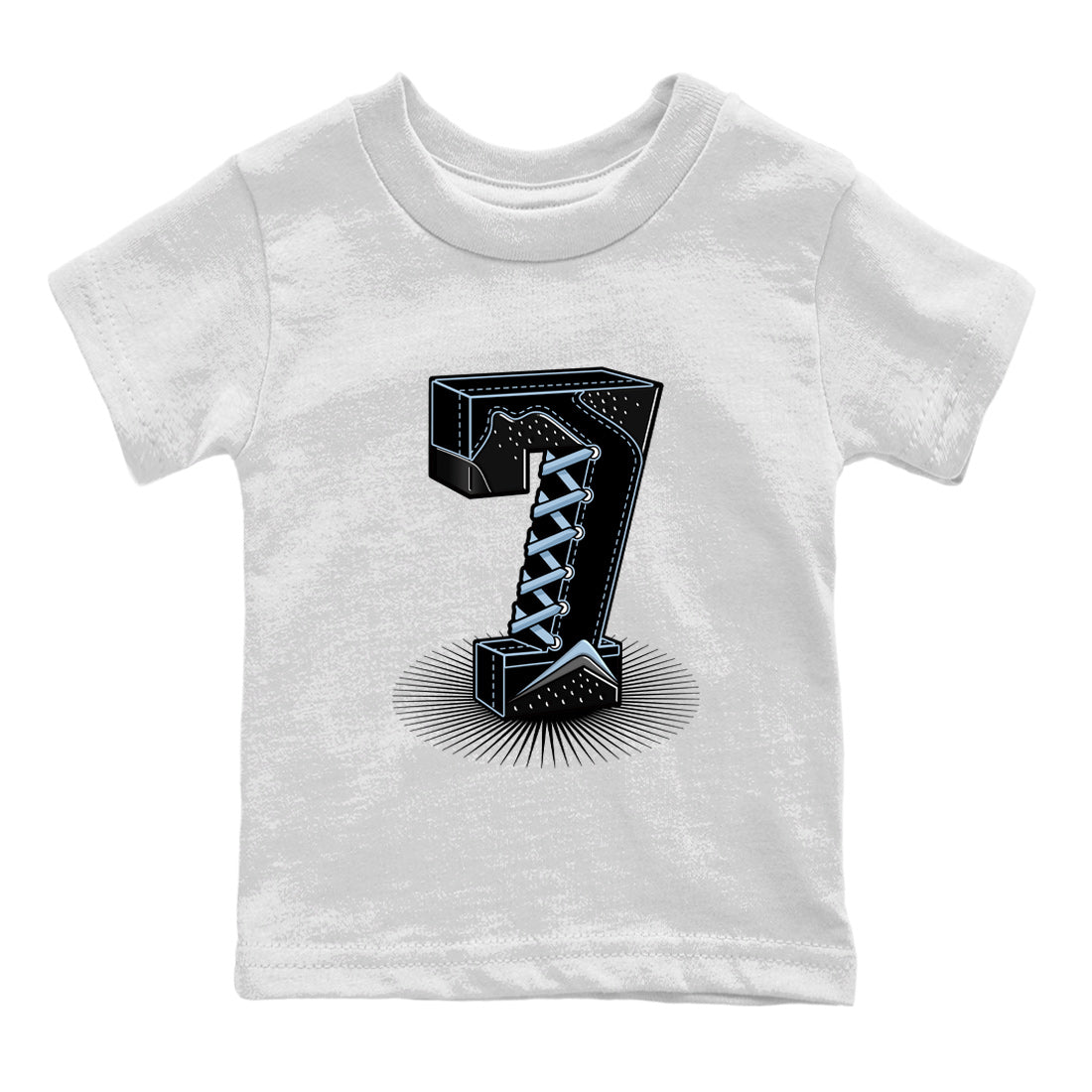 Air Jordan 7 Chambray Sneaker Match Tees Number Statue Streetwear Sneaker Shirt Jordan 7 Chambray Sneaker Release Tees Kids Shirts White 2